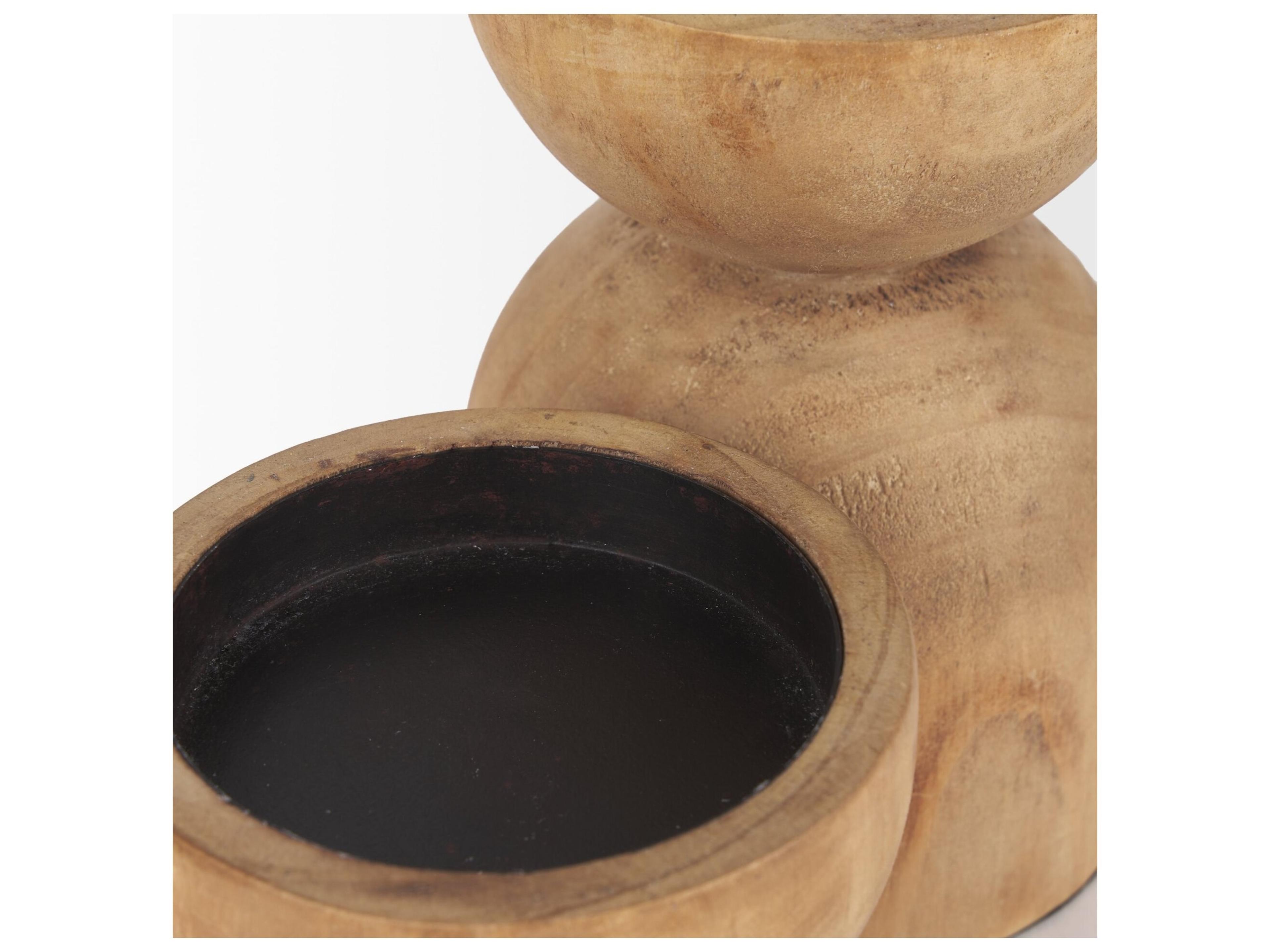 Mercana Aleena Wooden Candle Holder (Set of 2)