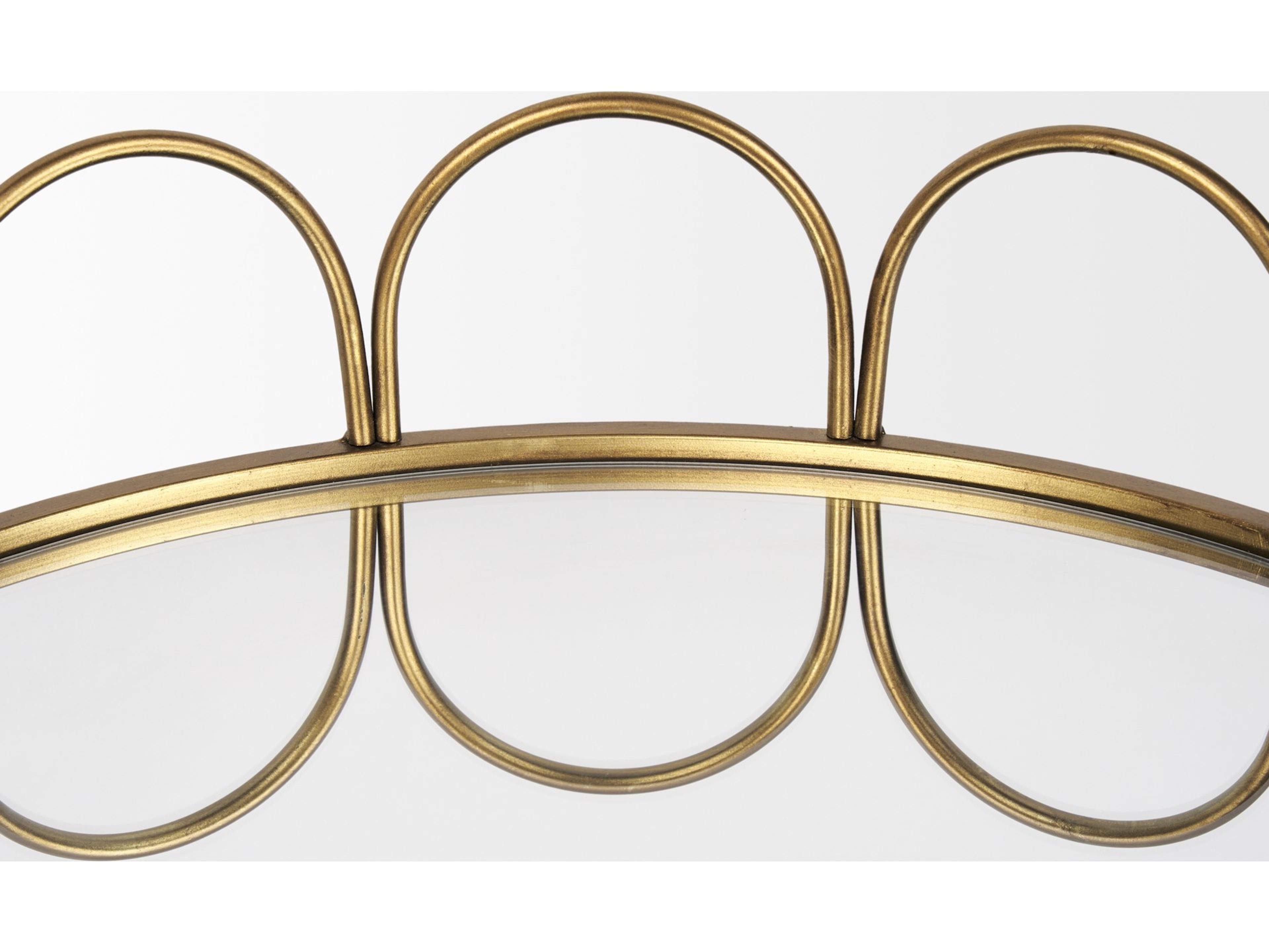 Mercana Lenore Round Metal/Mirror Tray Gold (Set of 2)