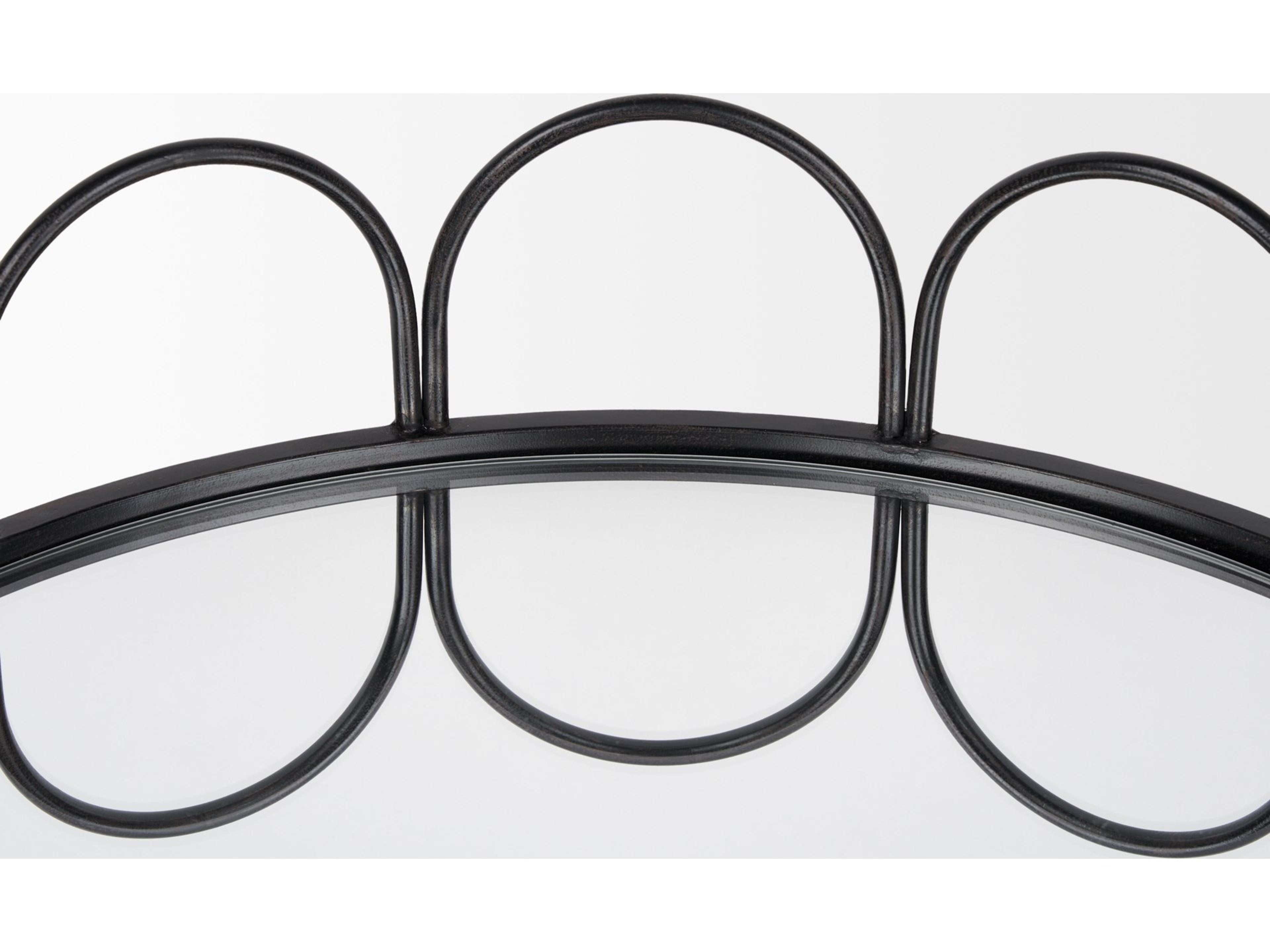 Mercana Lenore Round Metal/Mirror Tray Black (Set of 2)