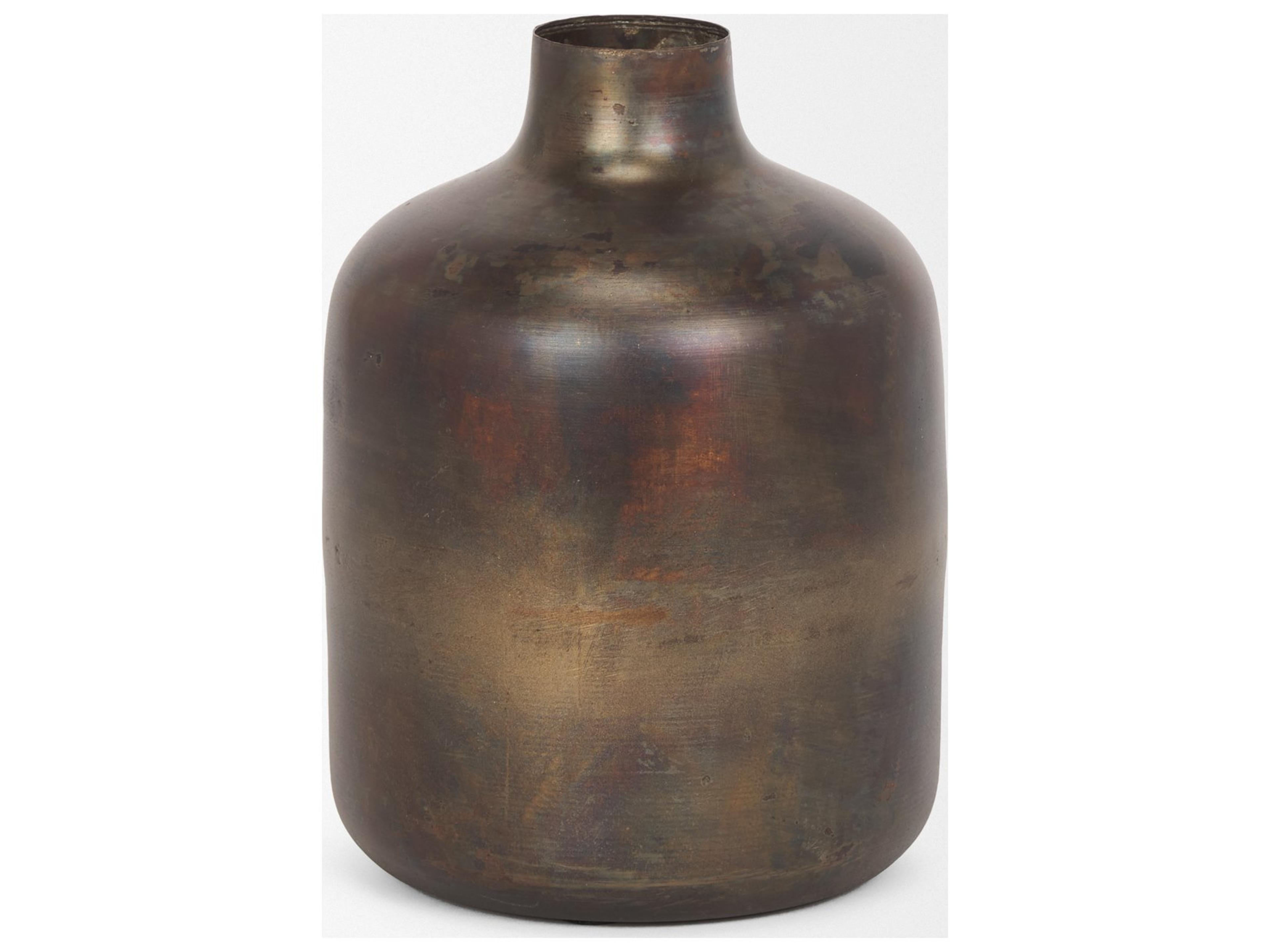 Mercana Daya Medium Antiqued Gold Metal Vase