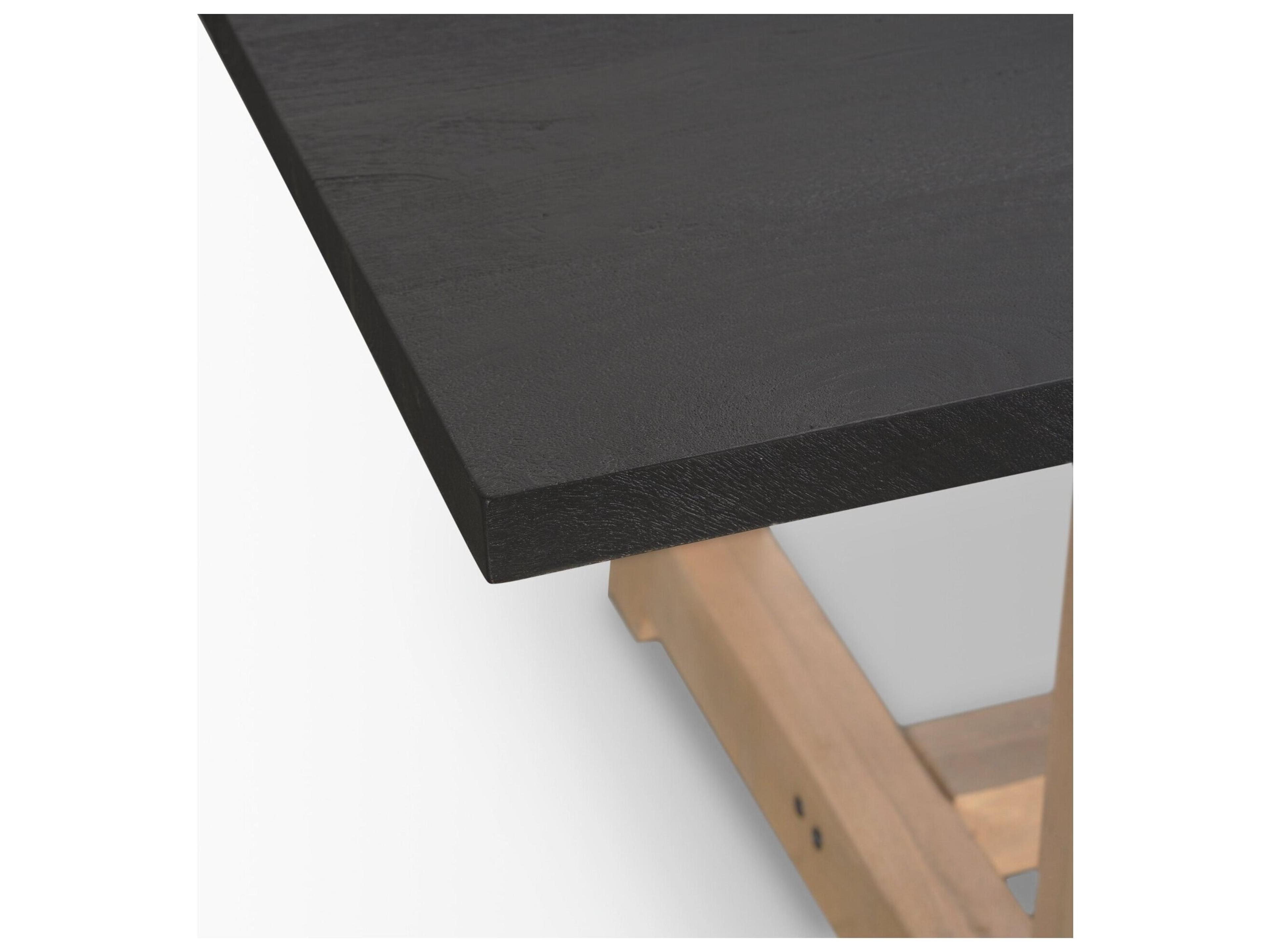 Mercana Rialto Rectangular Two-Tone Black and Brown Solid Wood Dining Table