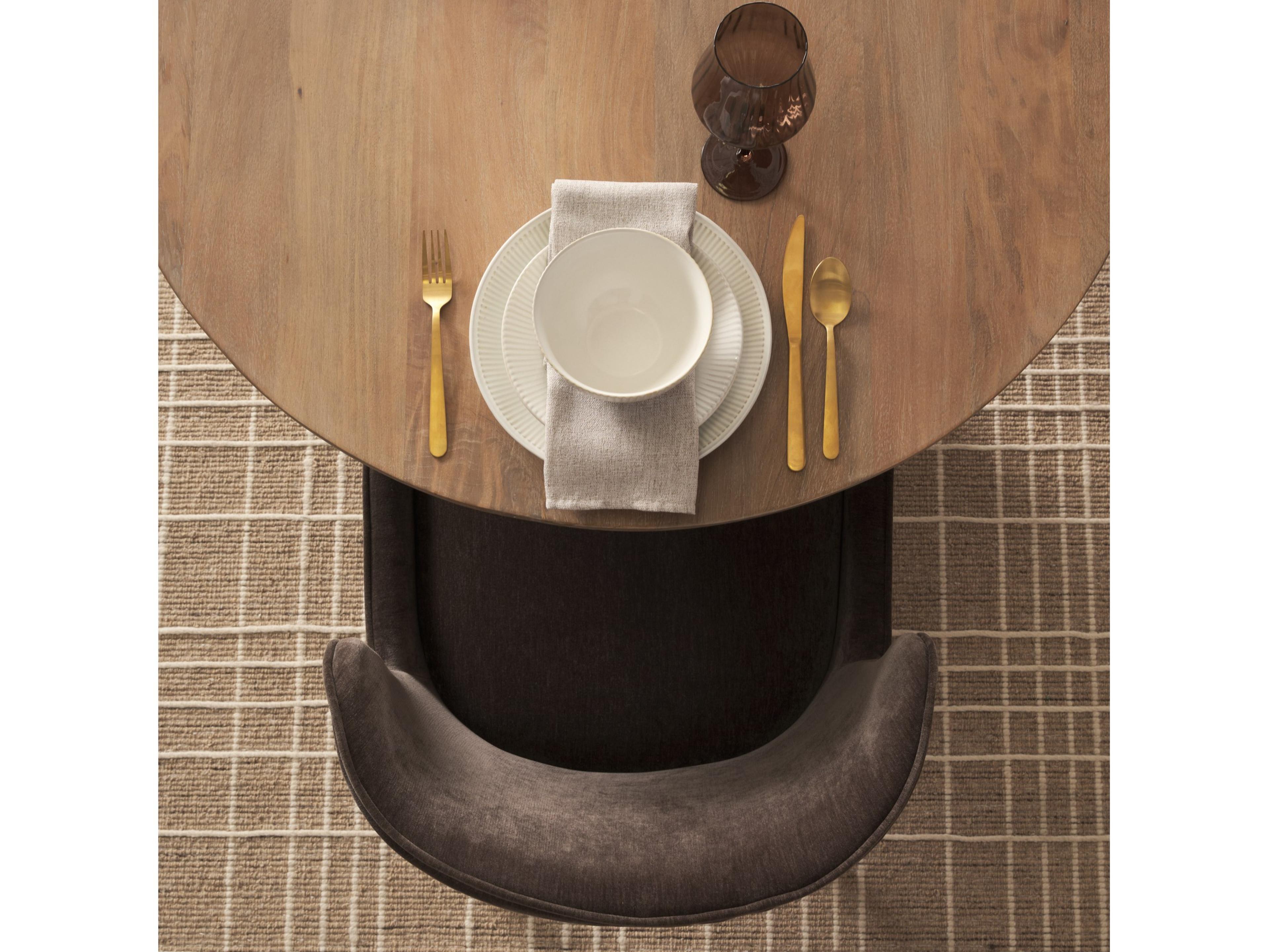 Mercana Isla Oval Dining Table w/Light Brown Wood Top & Double Pedestal