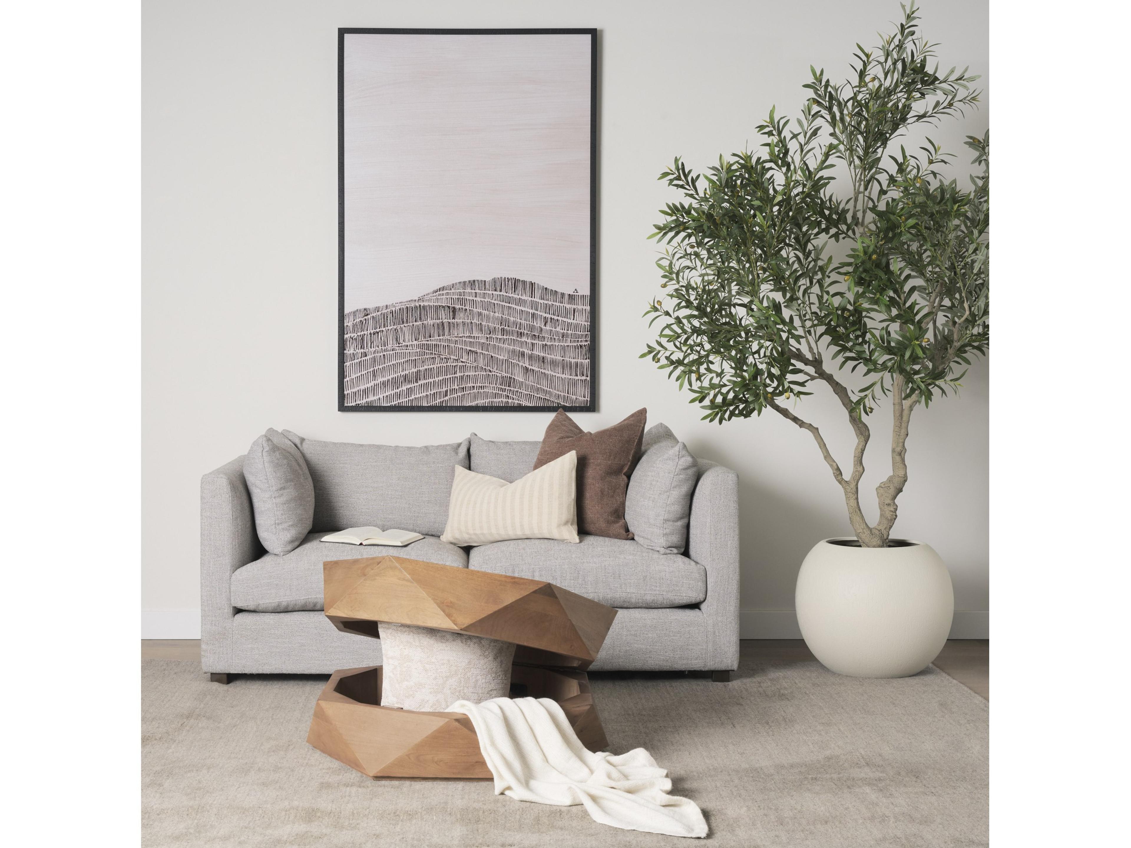 Mercana Arreto Hexagonal Hinged Solid Wood Top and Base Coffee Table