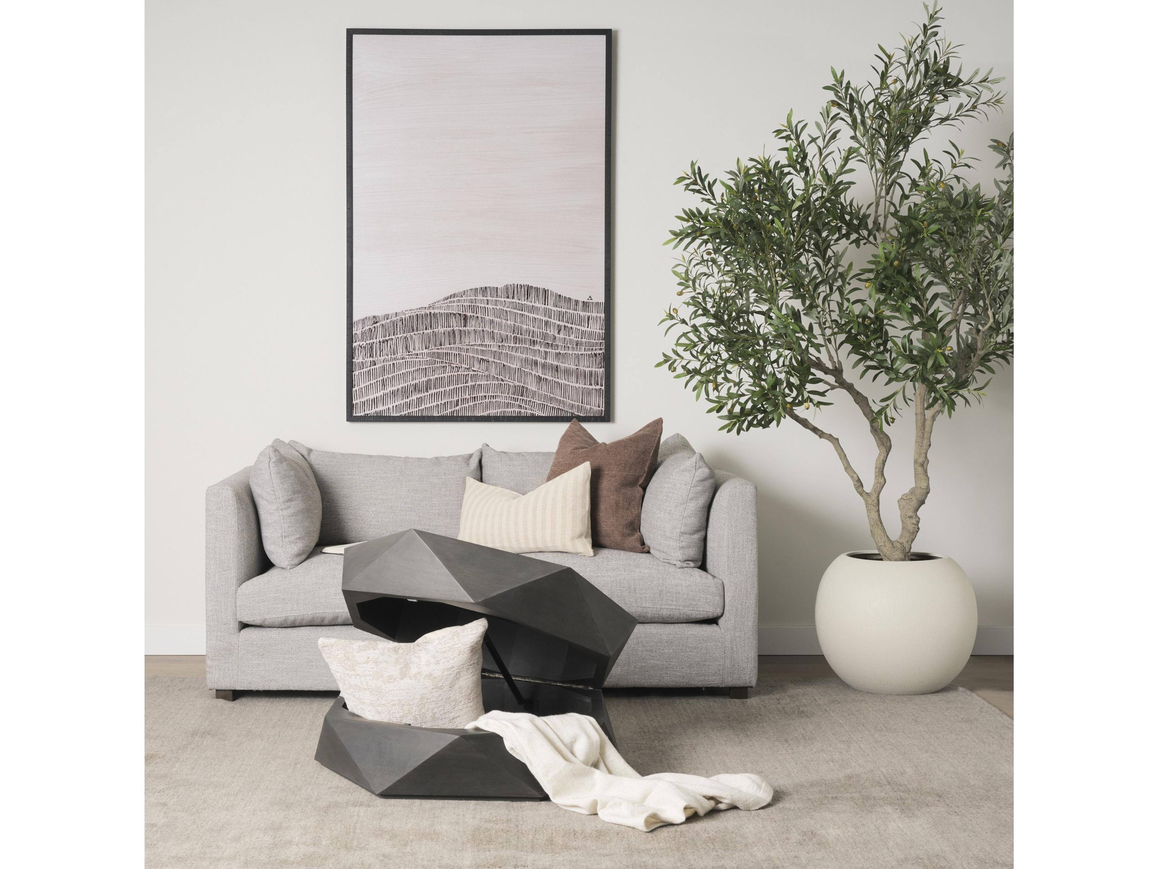 Mercana Arreto Hexagonal Hinged Solid Wood Top and Base Coffee Table