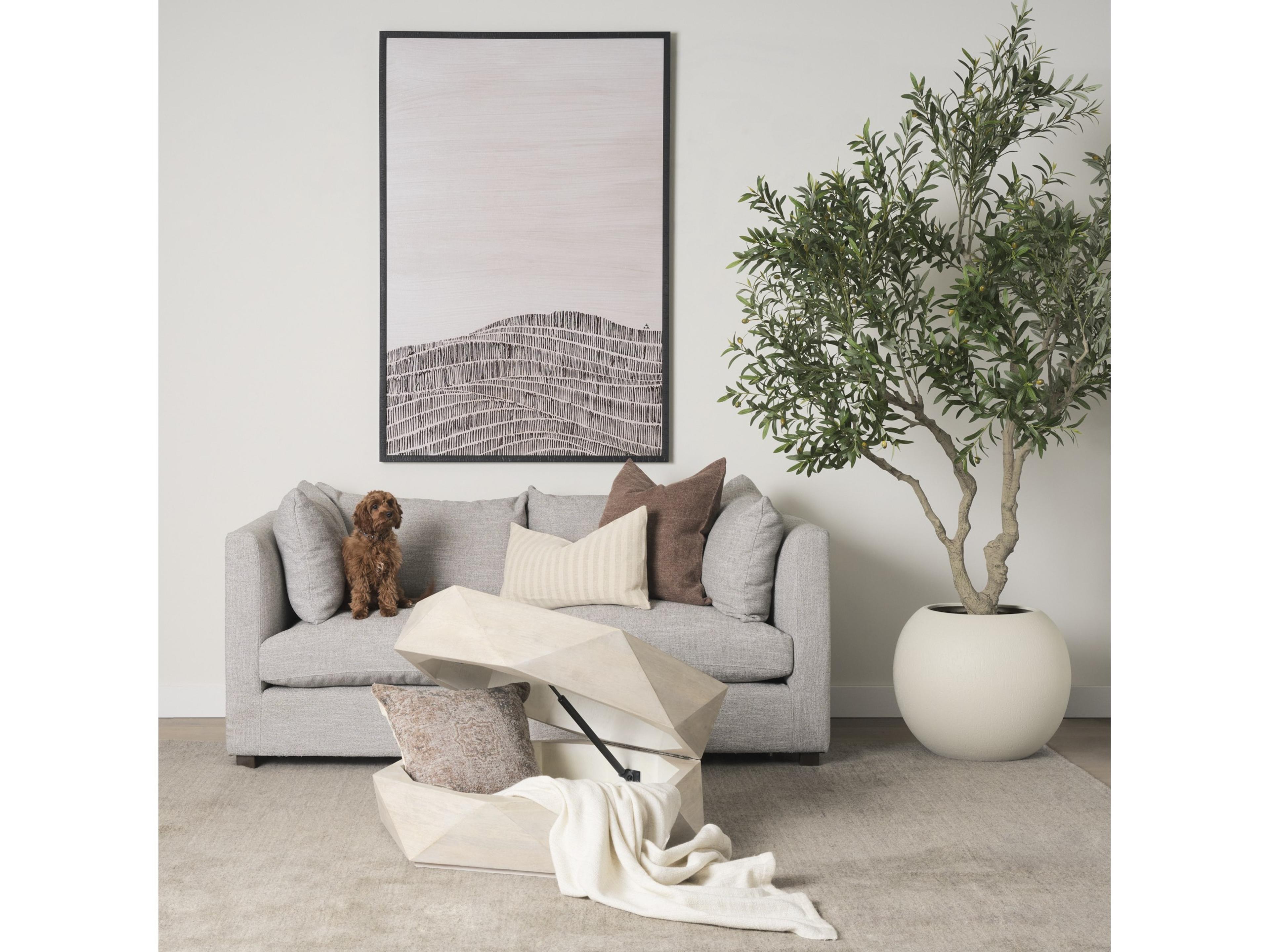 Mercana Arreto Hexagonal Hinged Solid Wood Top and Base Coffee Table