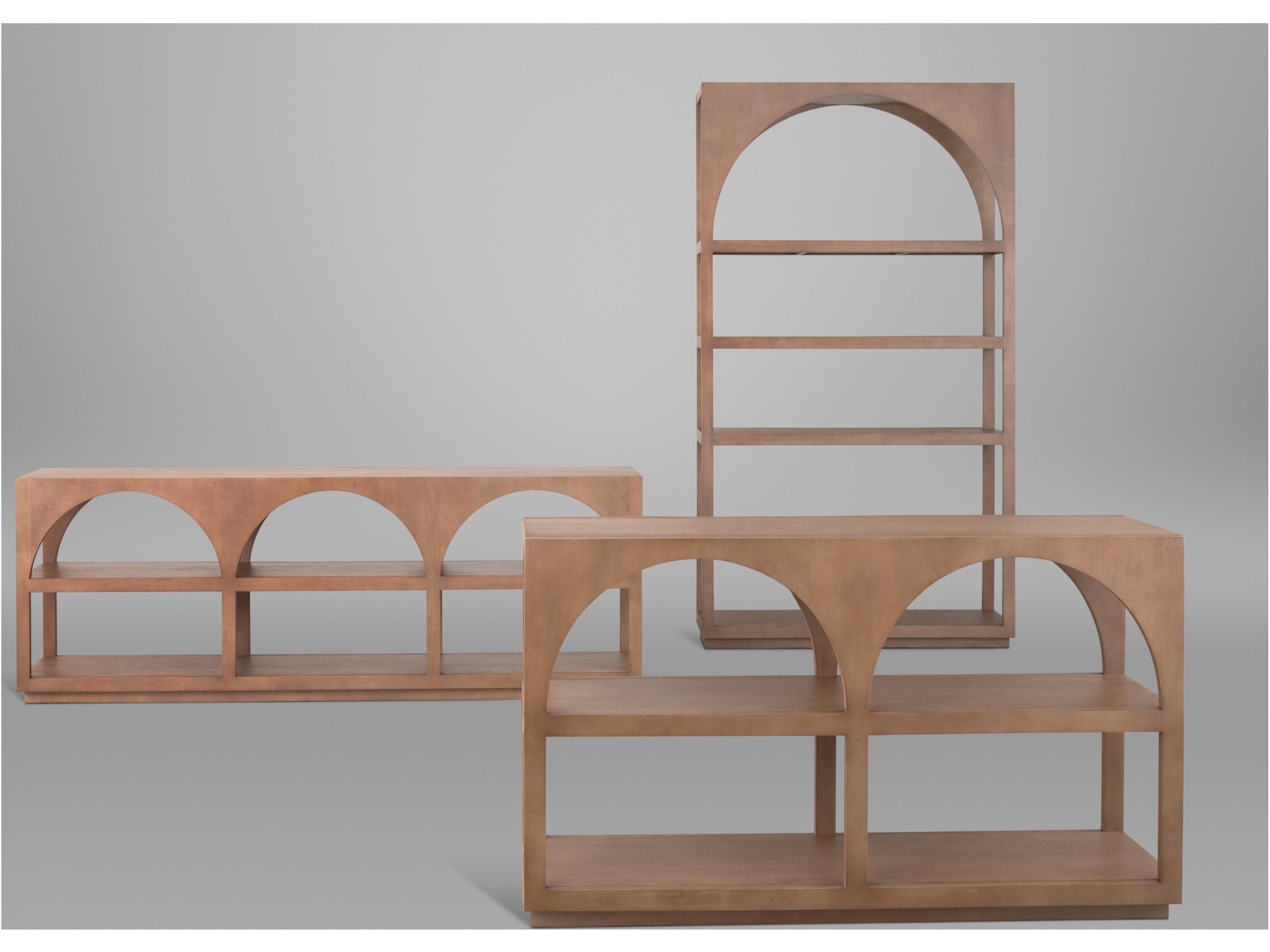 Mercana Bela Large Medium Brown Wood Arched Console Table