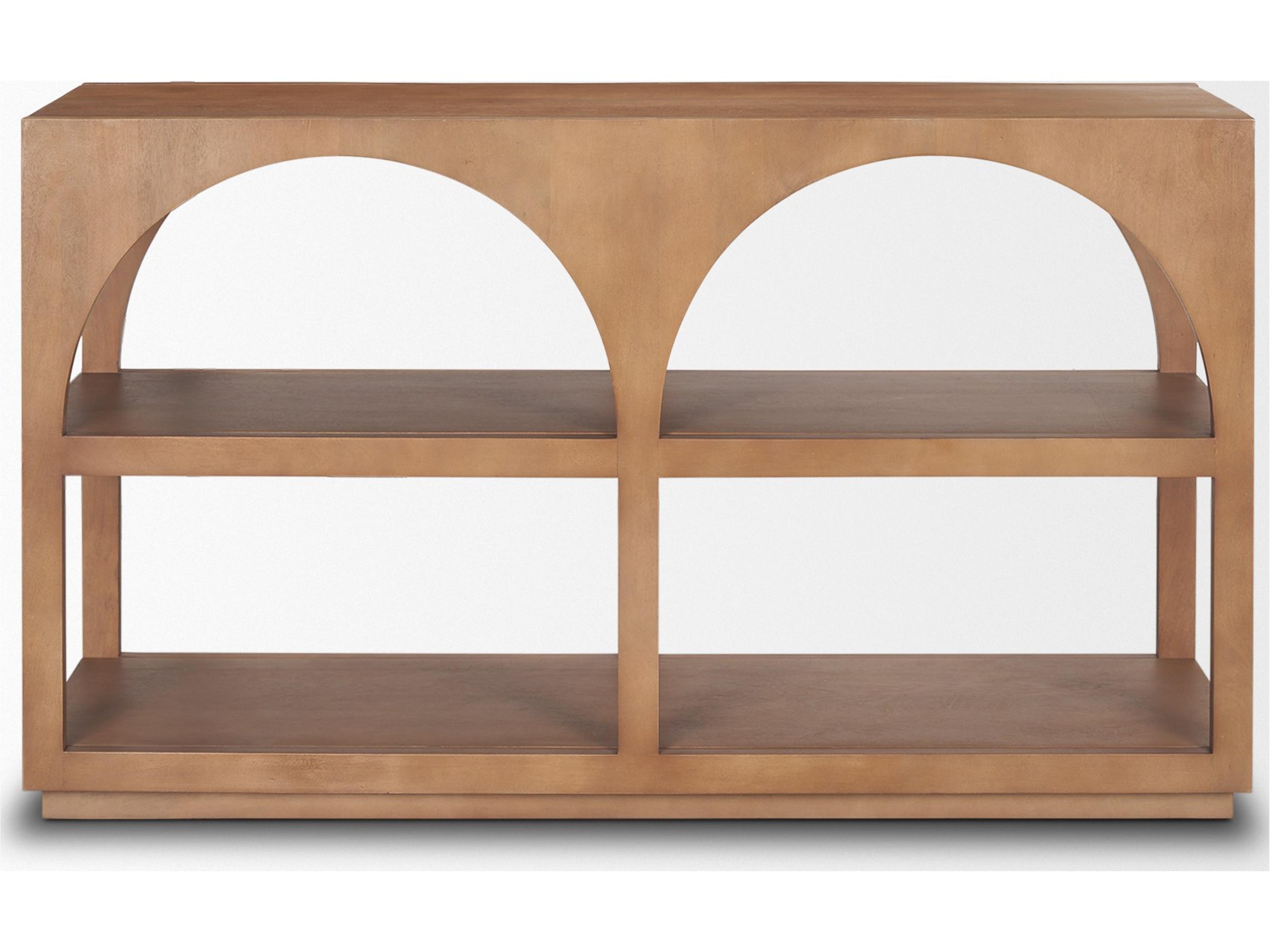 Mercana Bela Small Arched Console Table Medium Brown Wood