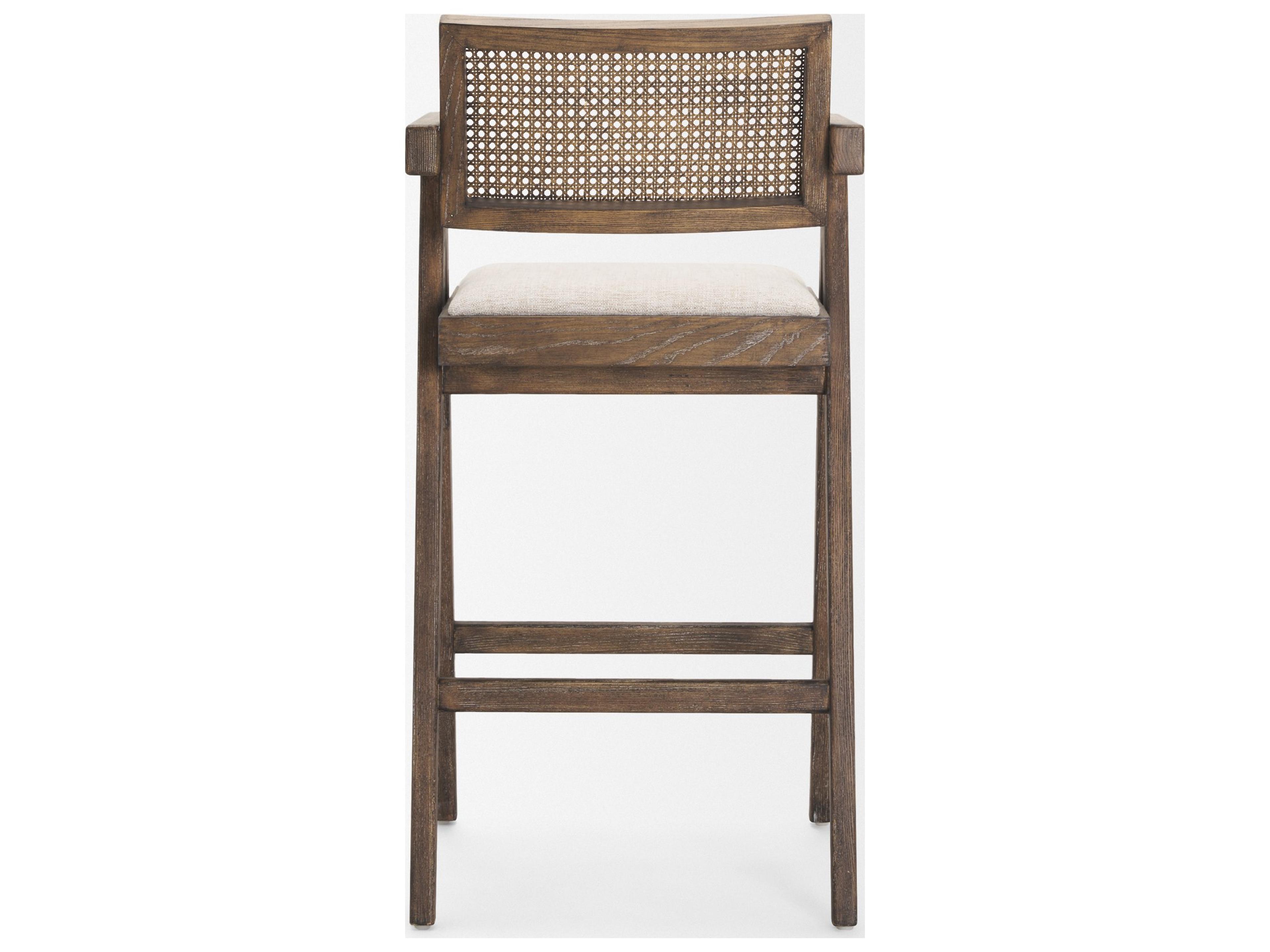 Mercana Indie Medium Brown Wood w/ Cane Bar Stool