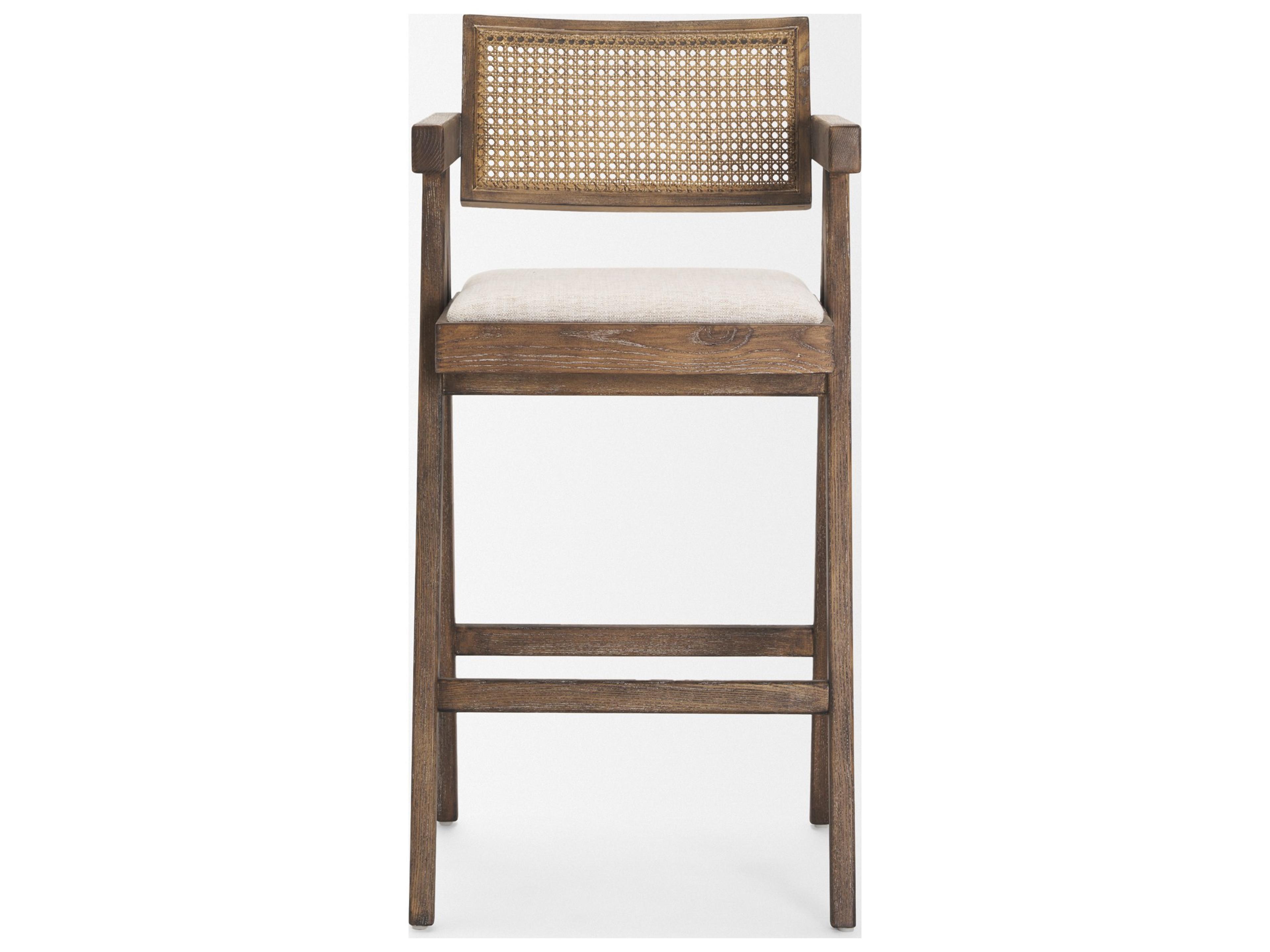 Mercana Indie Medium Brown Wood w/ Cane Bar Stool