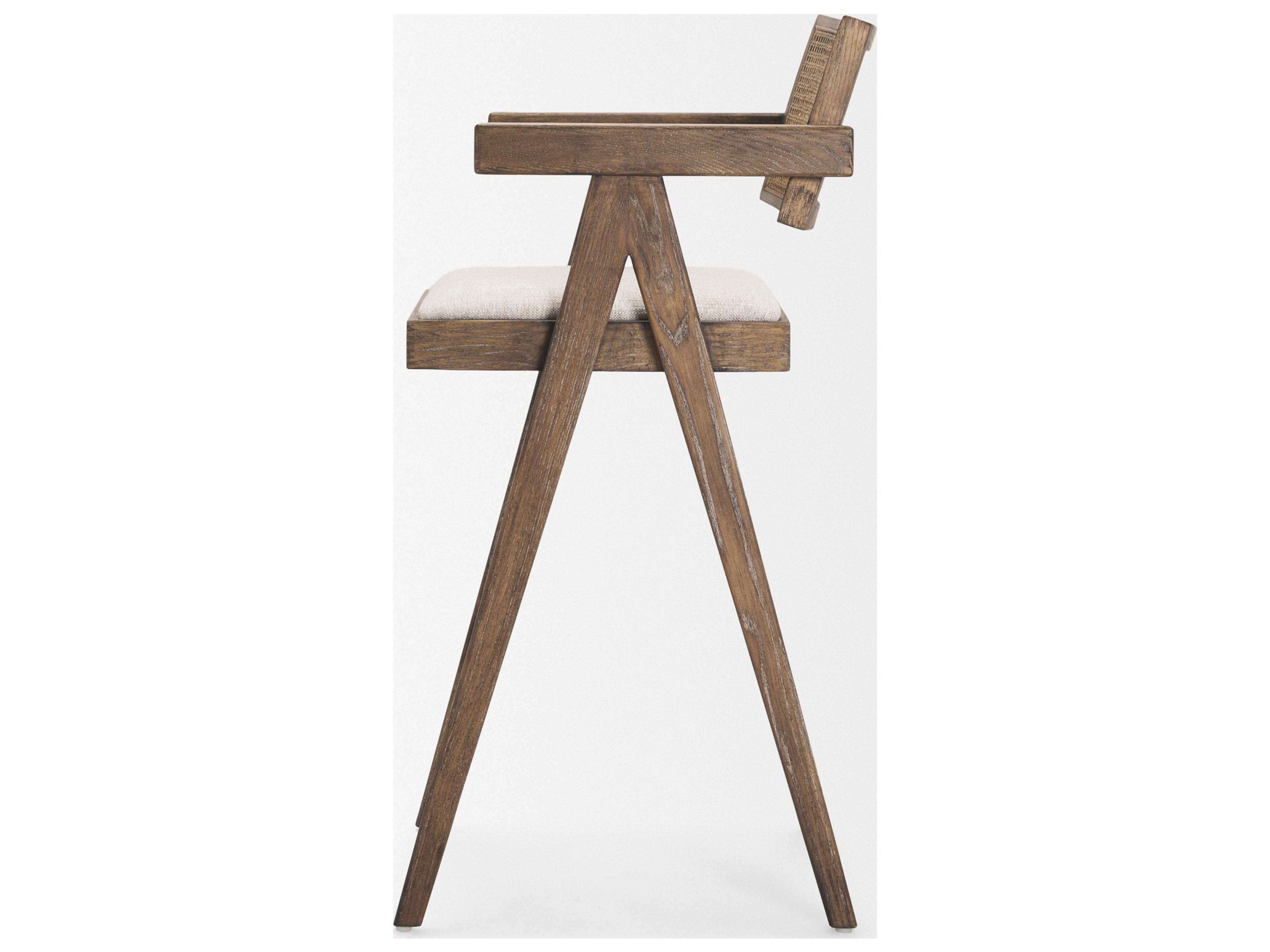 Mercana Indie Medium Brown Wood w/ Cane Bar Stool