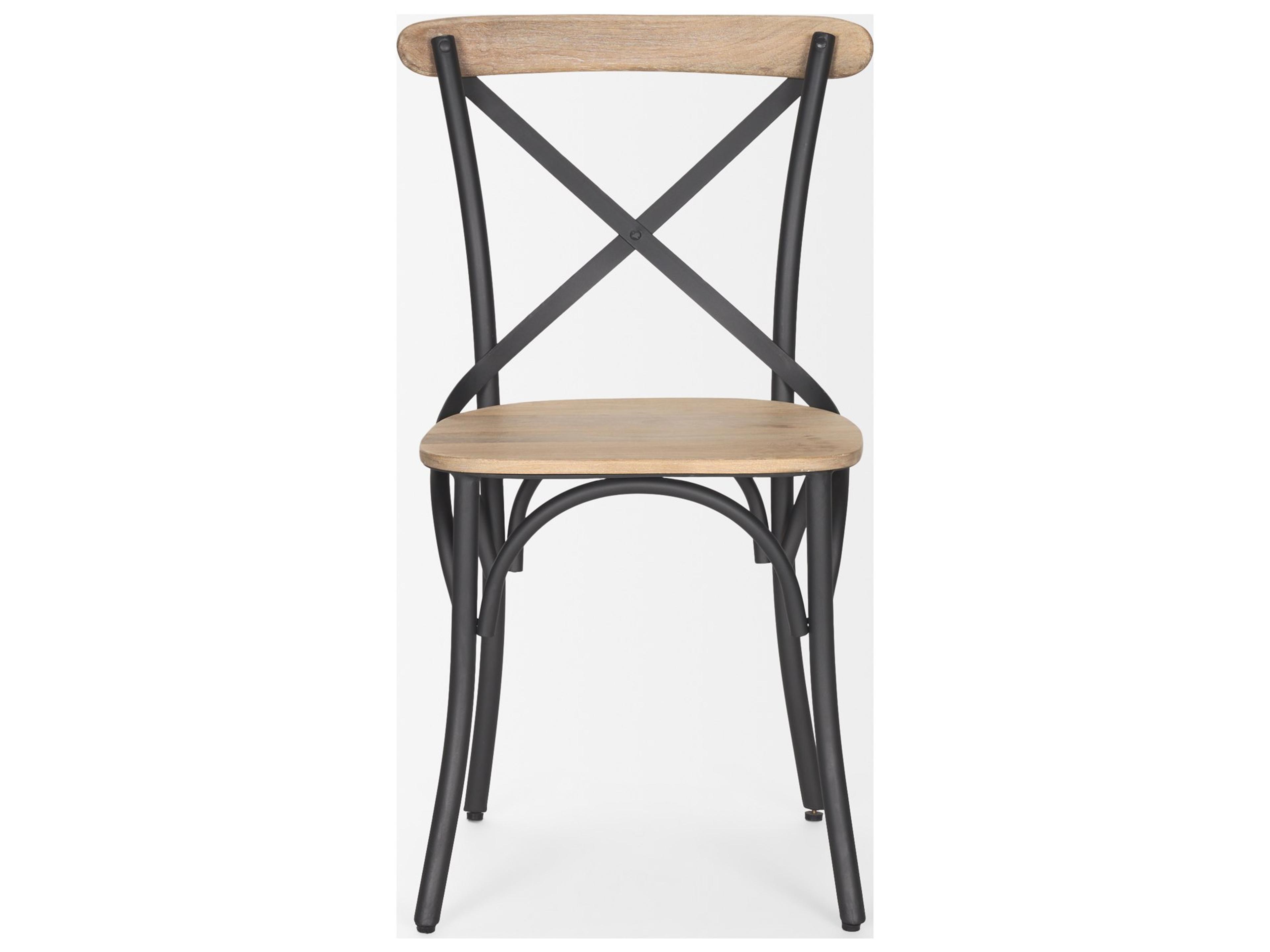 Mercana Etienne Light Brown Wood w/ Iron Metal Dining Chair