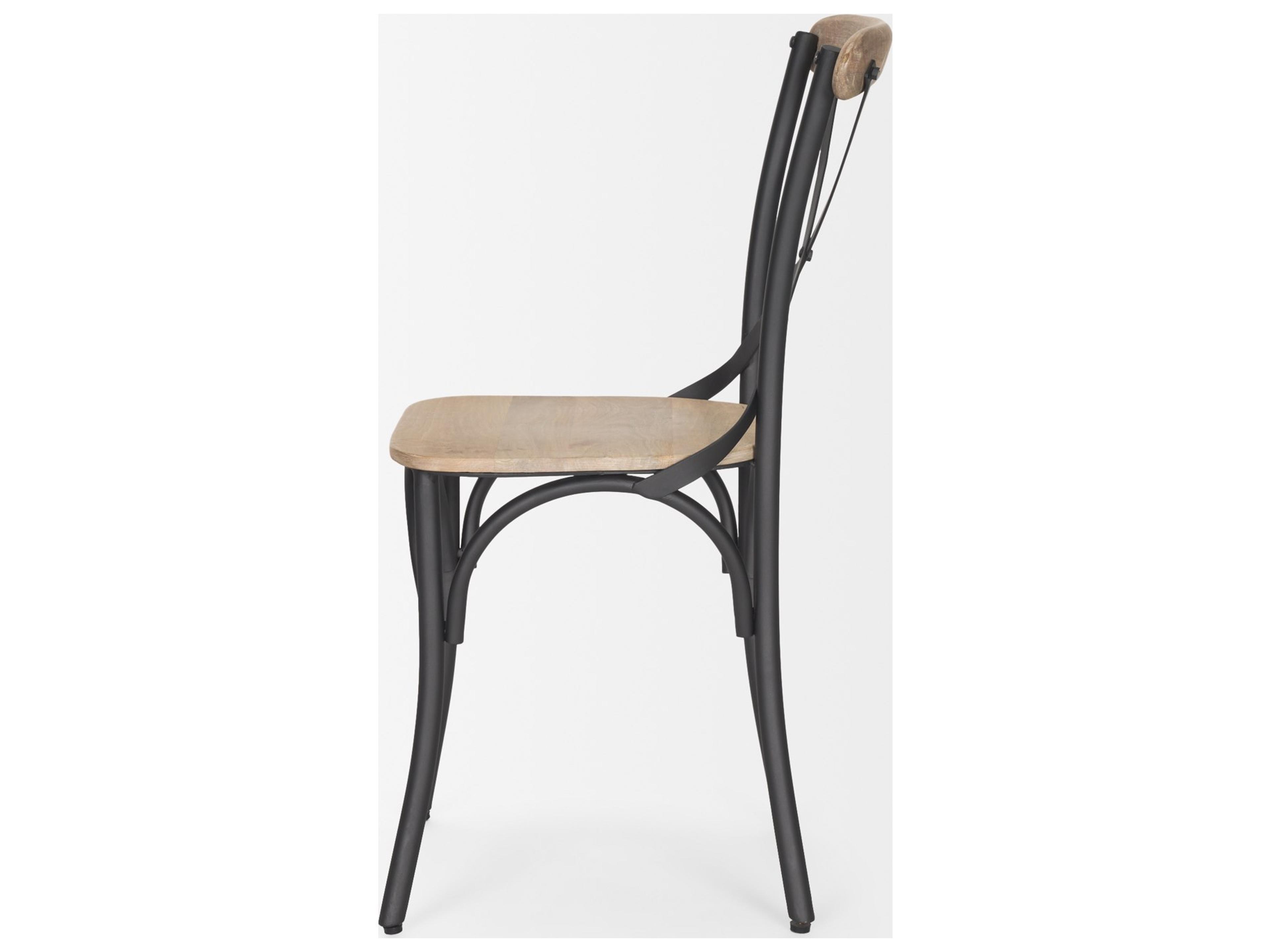 Mercana Etienne Light Brown Wood w/ Iron Metal Dining Chair