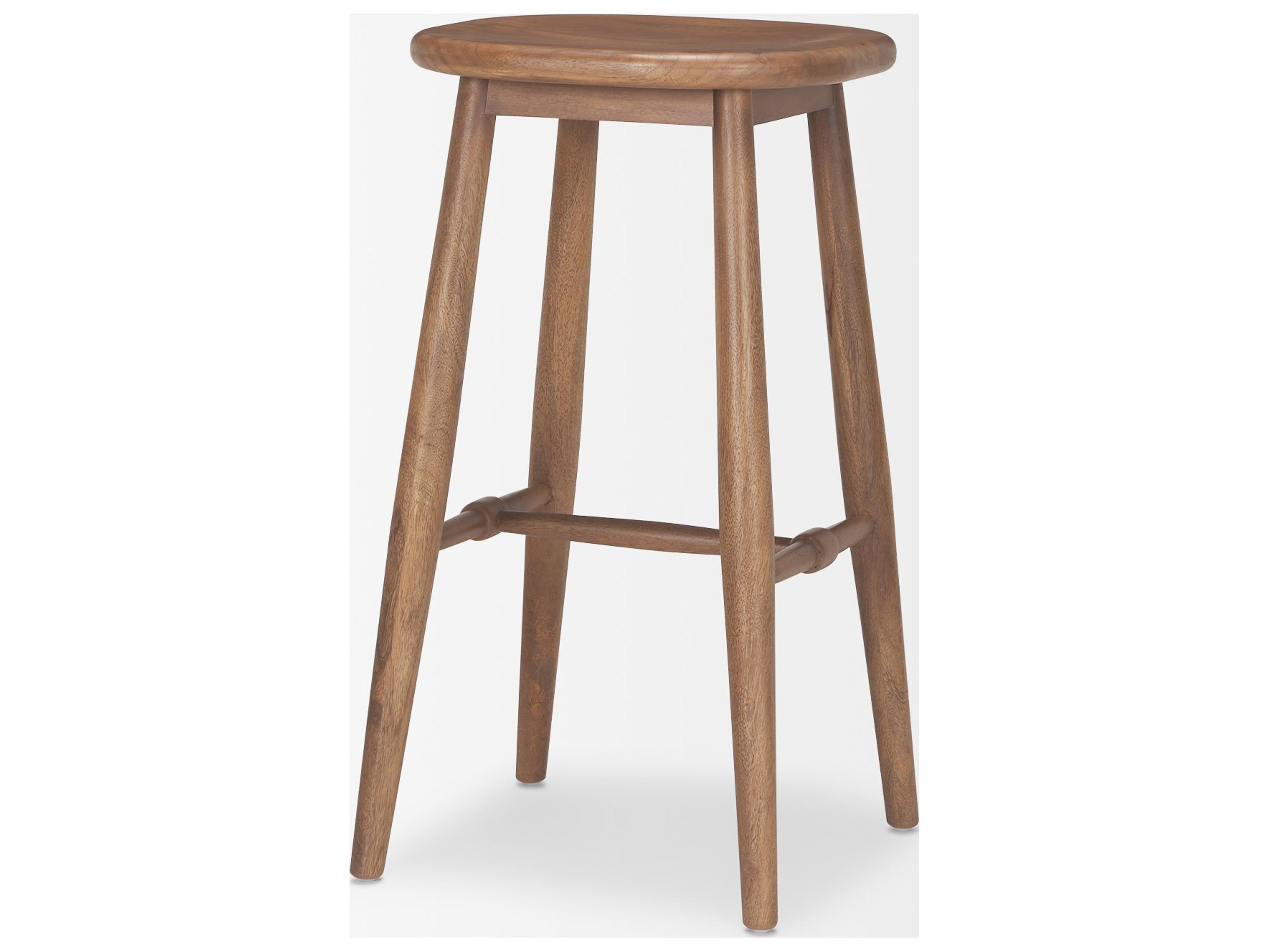 Mercana Ernest Medium Brown Wood Bar Stool