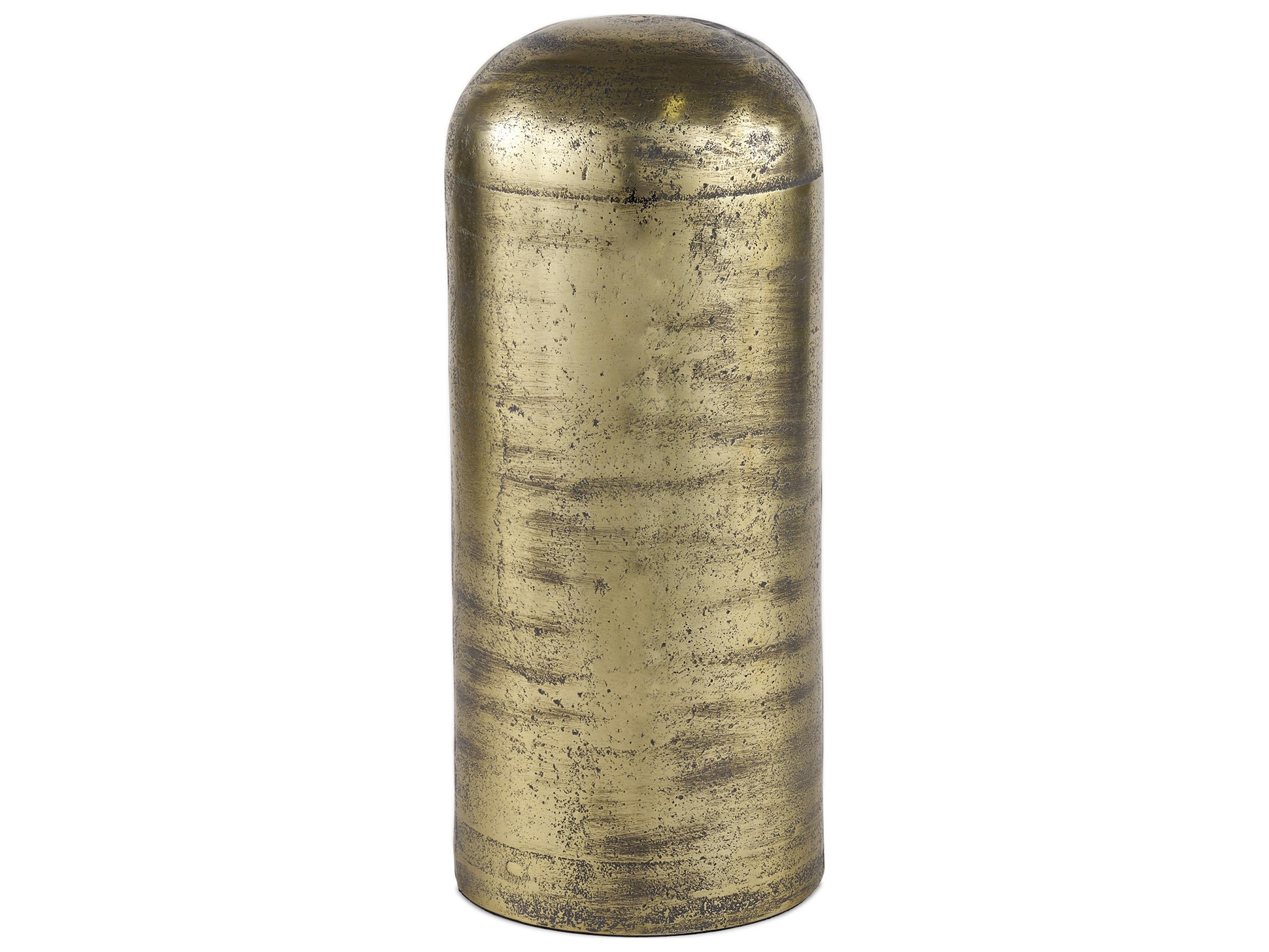 Quonset Extra Tall Brass Finished Aluminum Metal Pillar Object