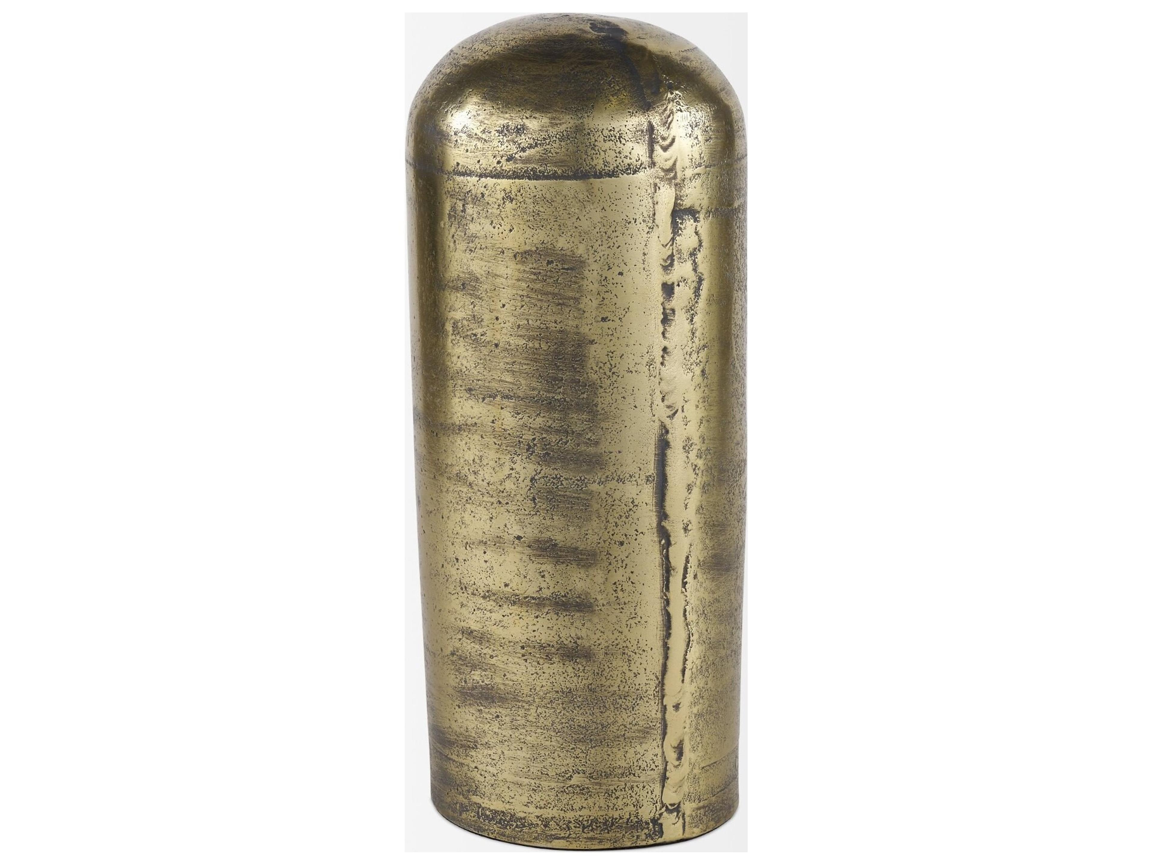 Mercana Quonset Extra Tall Brass Finished Aluminum Metal Pillar Object