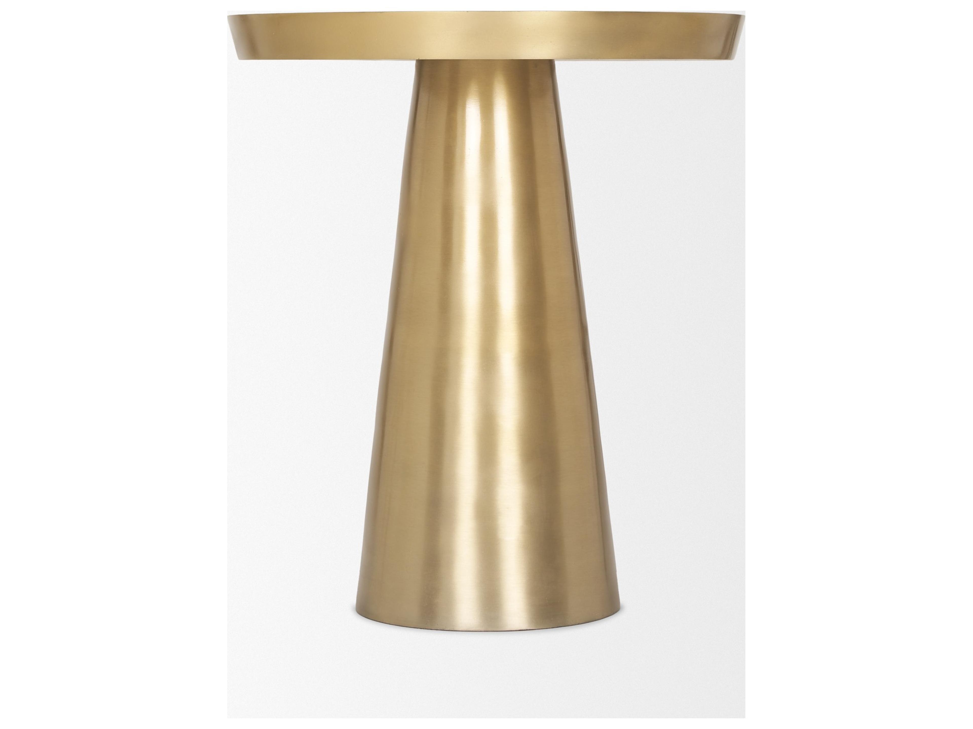 Mercana Roland Satin Brass Cast Aluminum Metal Accent Table