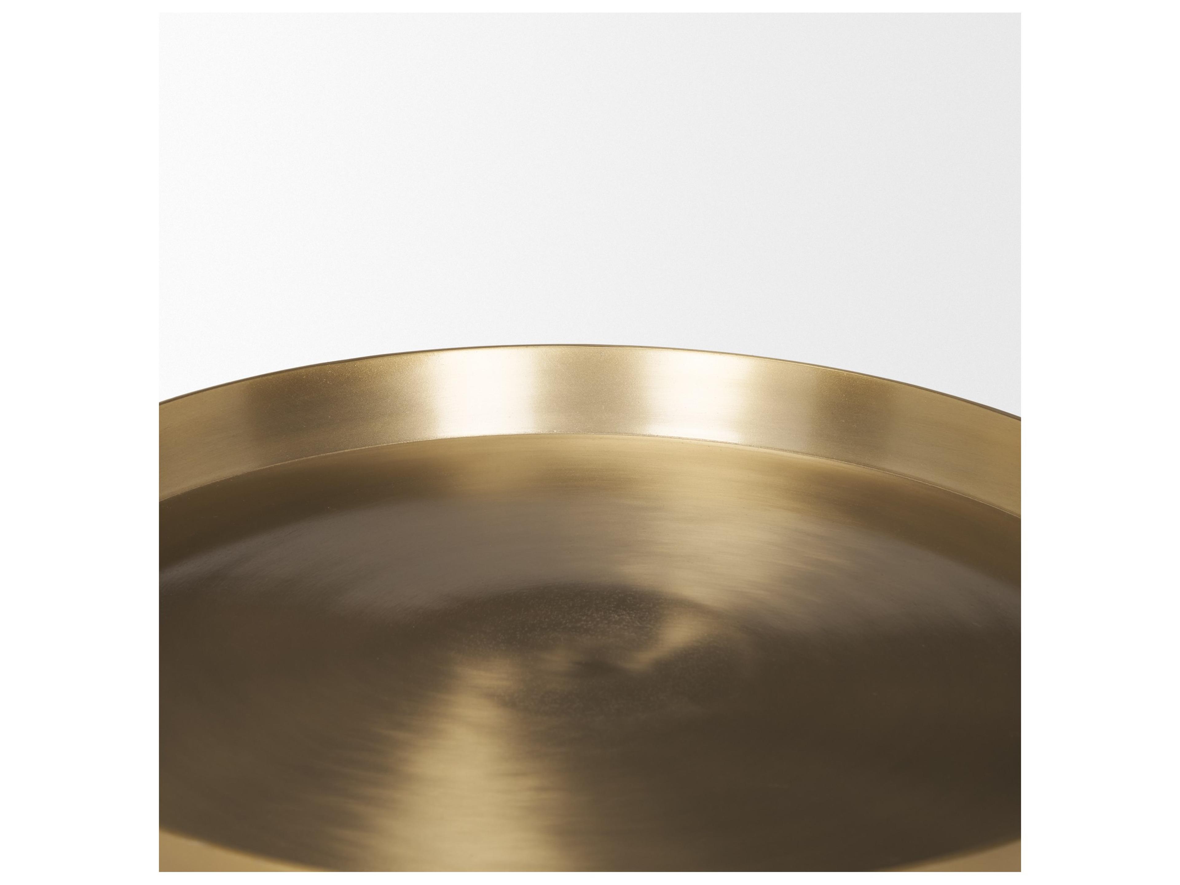 Mercana Roland Satin Brass Cast Aluminum Metal Accent Table