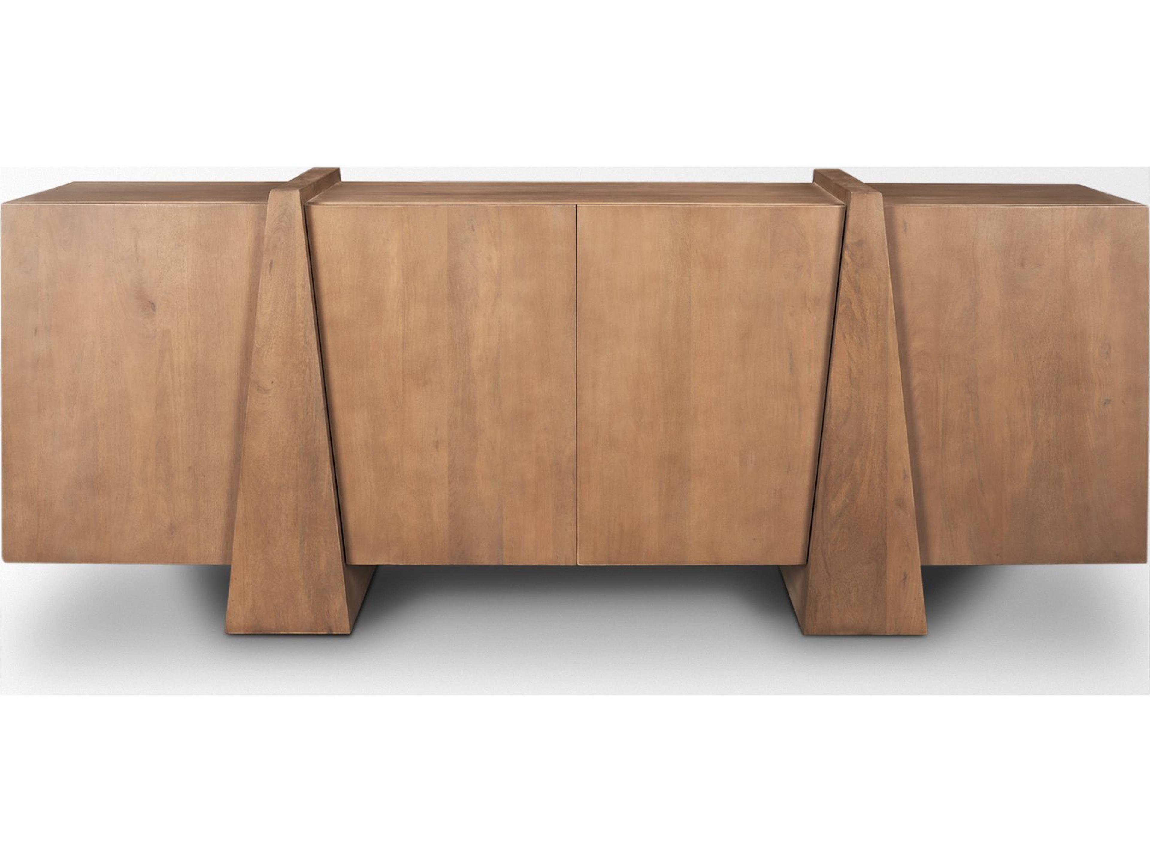 Mercana Eula Medium Brown Wood 4-Door Sideboard