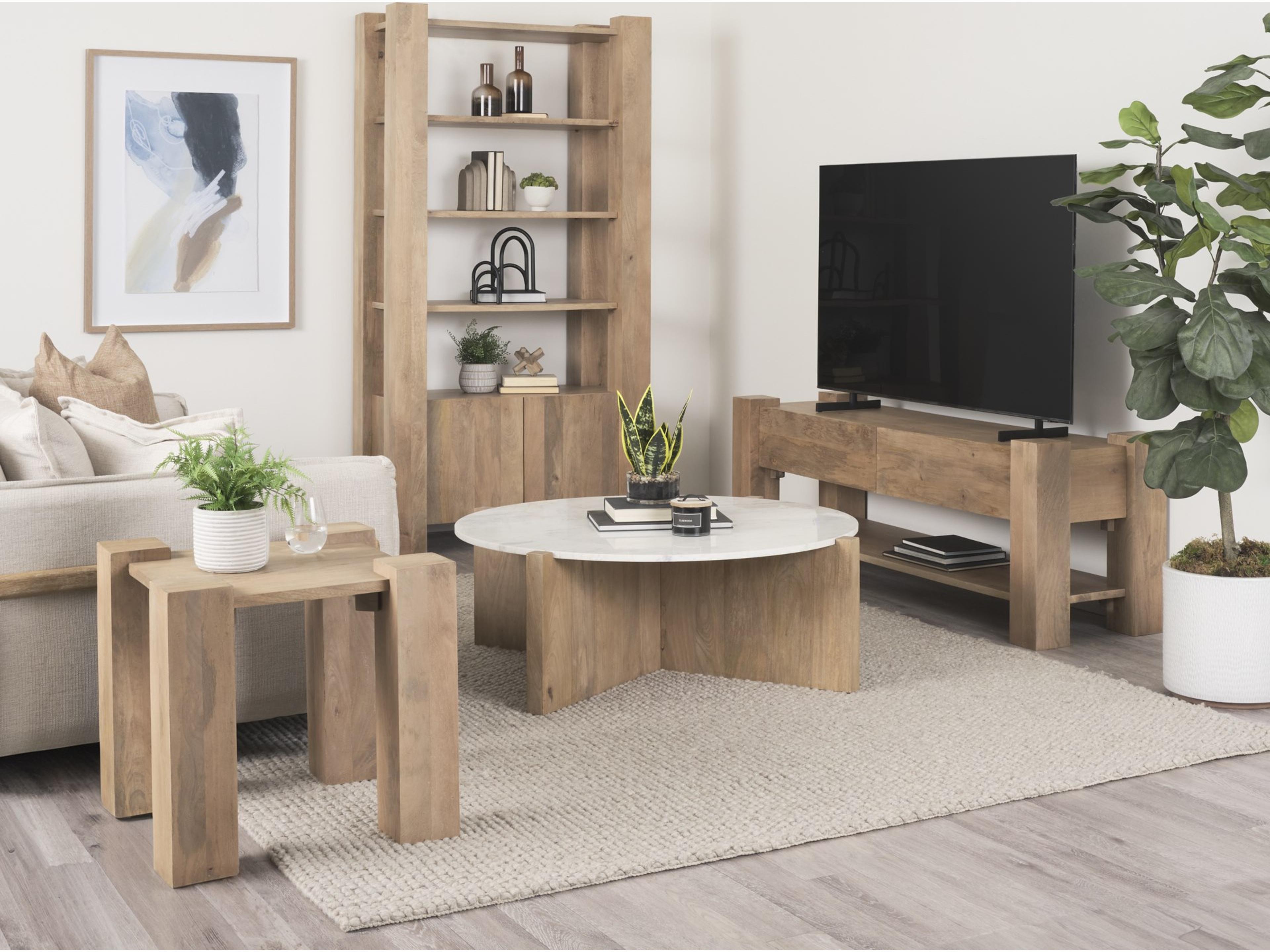 Mercana Beth Light Brown Wood Square Accent Table