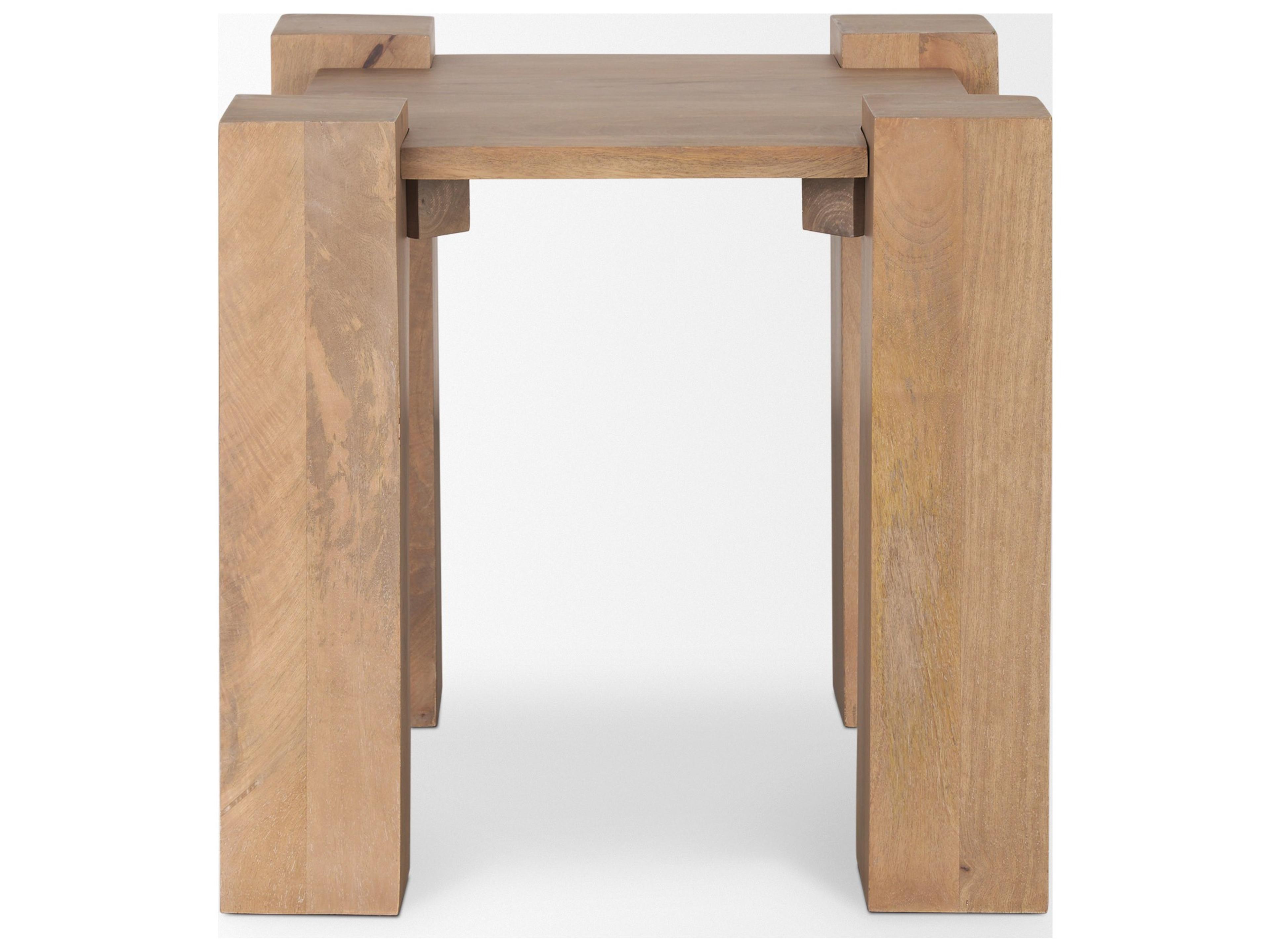 Mercana Beth Light Brown Wood Square Accent Table