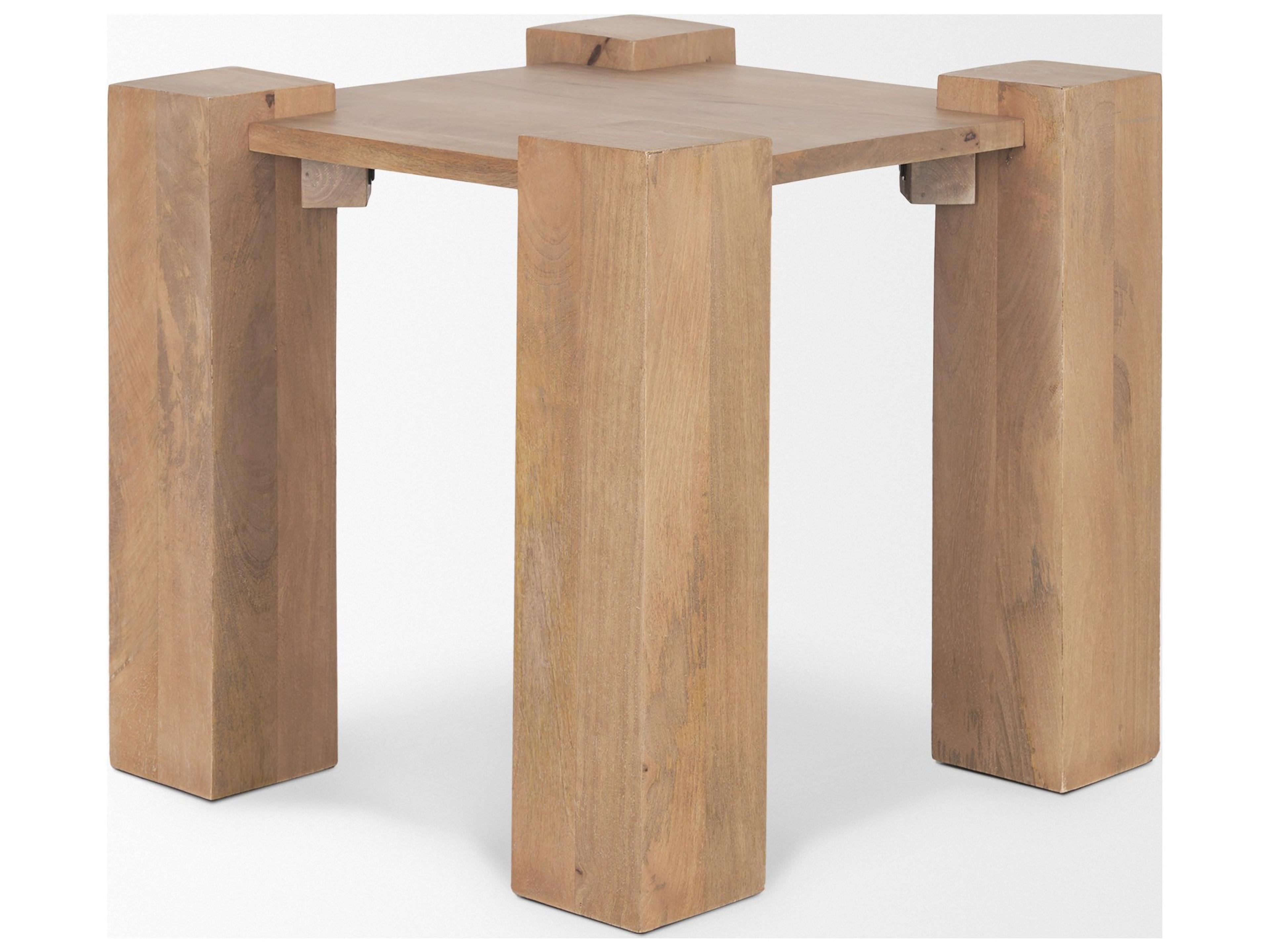 Mercana Beth Light Brown Wood Square Accent Table