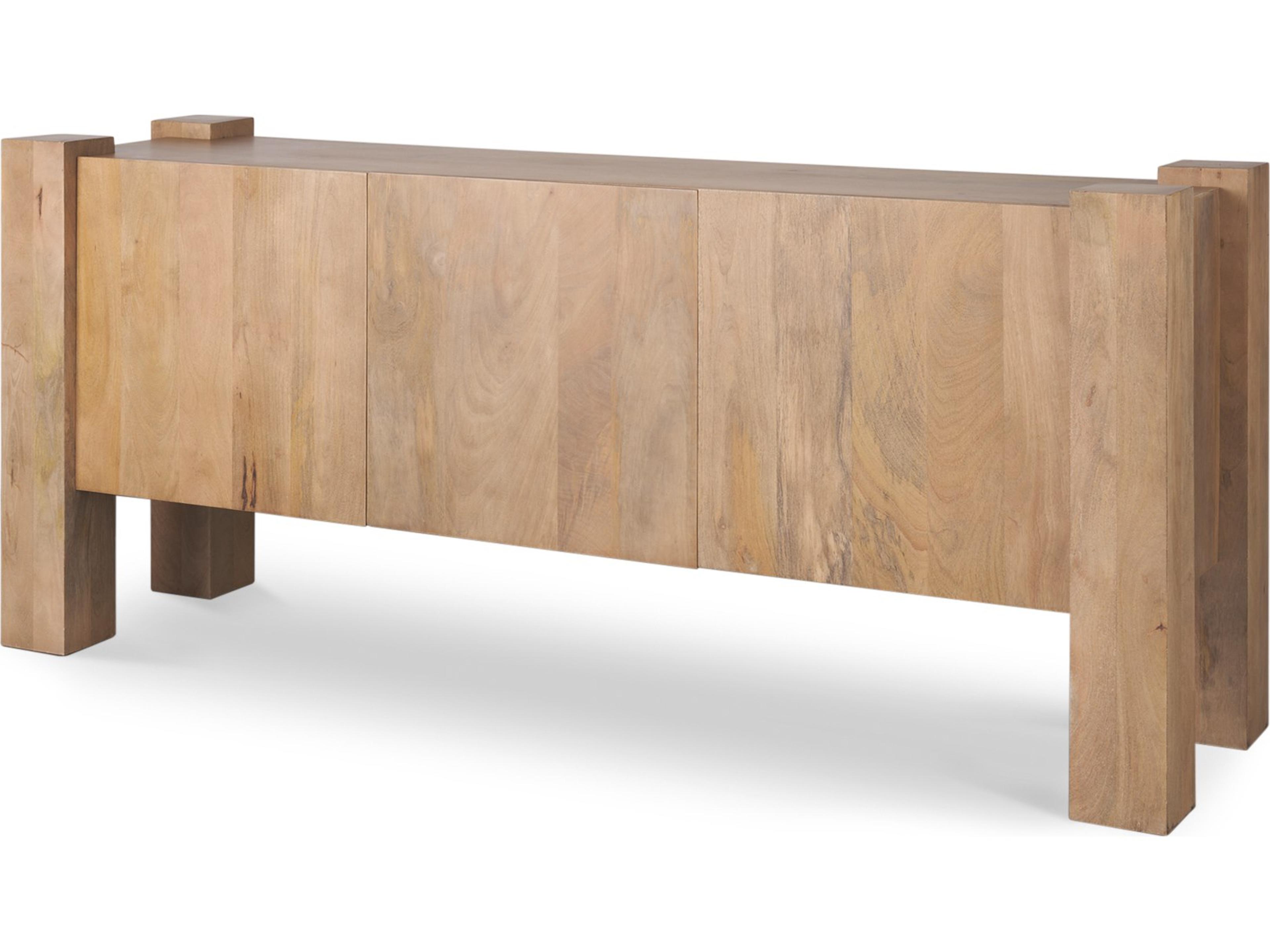 Beth Light Brown Wood w/ 3 Doors Sideboard