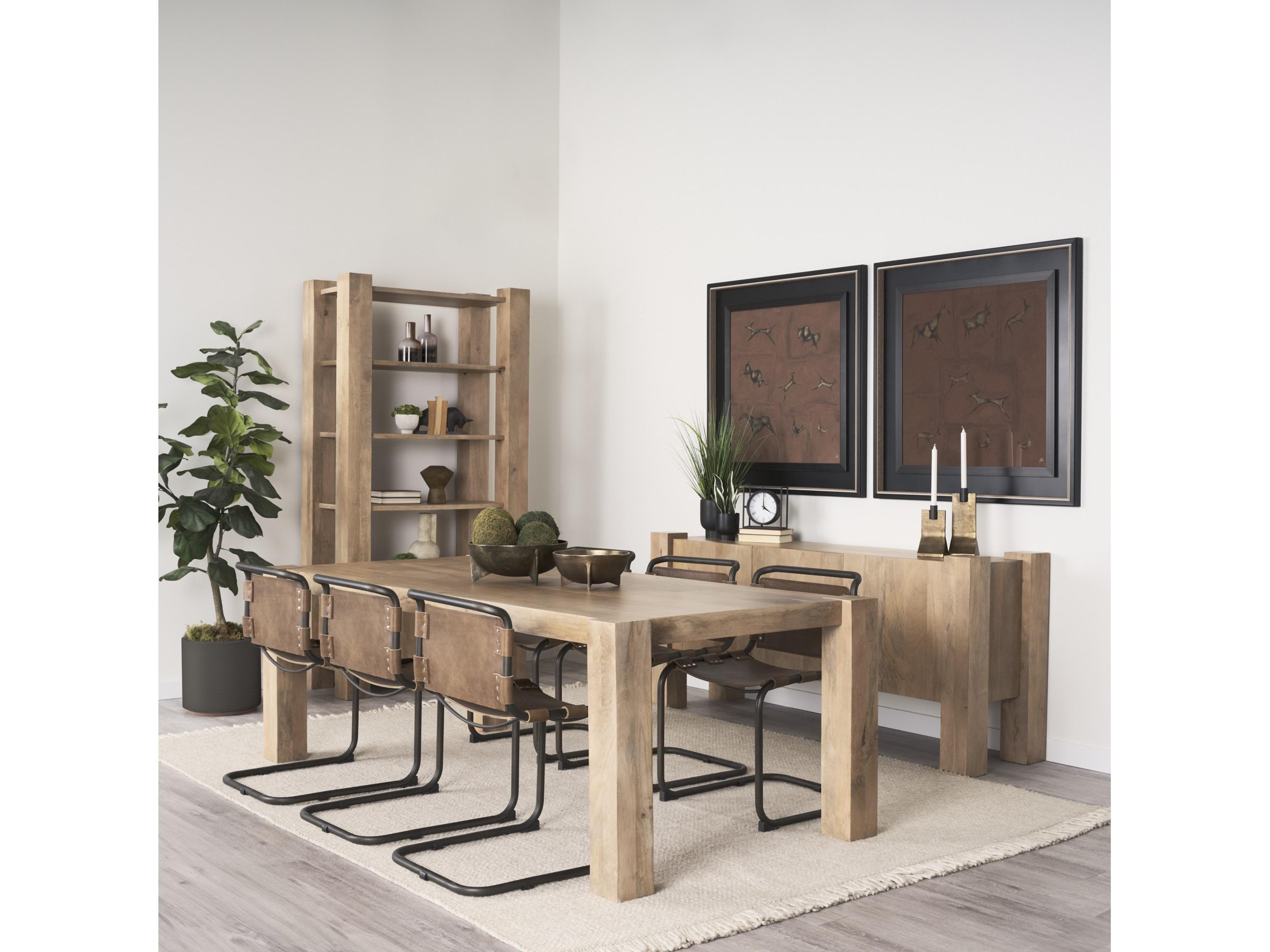 Mercana Beth Light Brown Wood w/ 3 Doors Sideboard