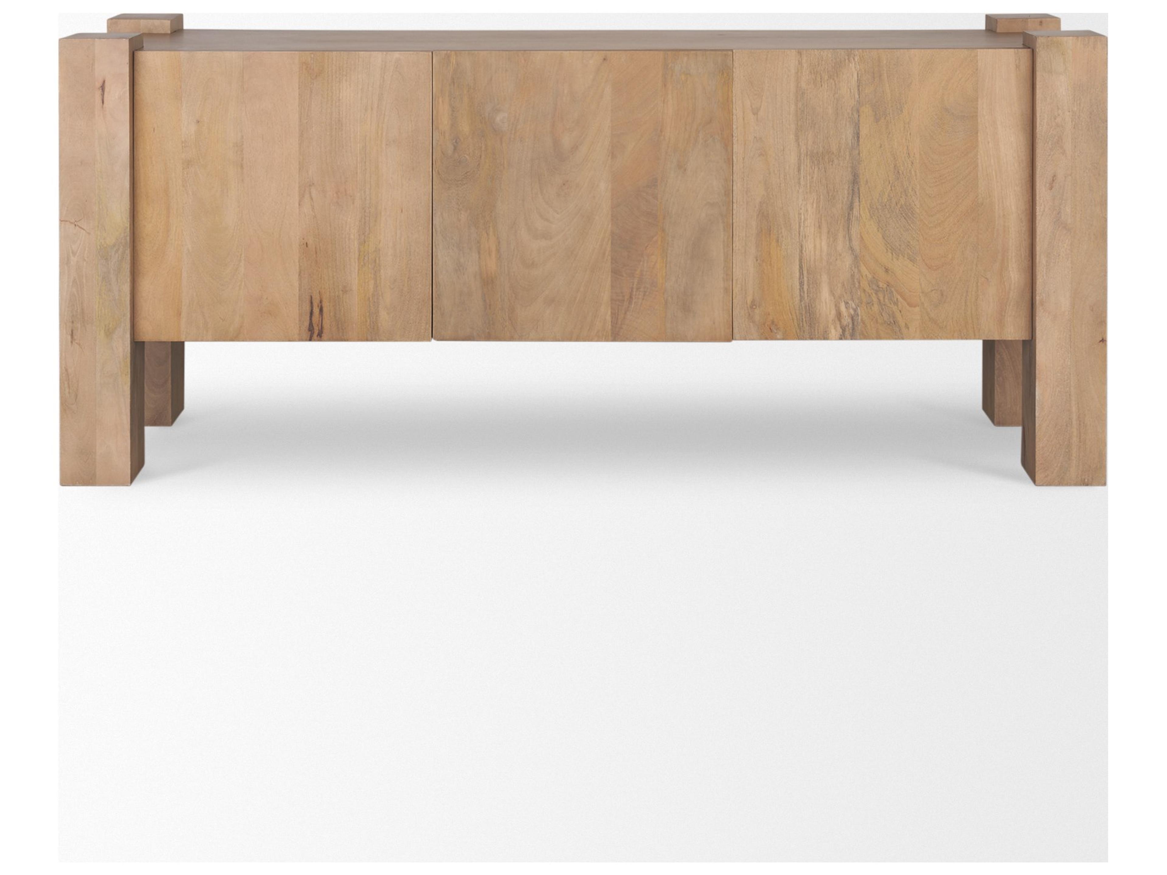 Mercana Beth Light Brown Wood w/ 3 Doors Sideboard