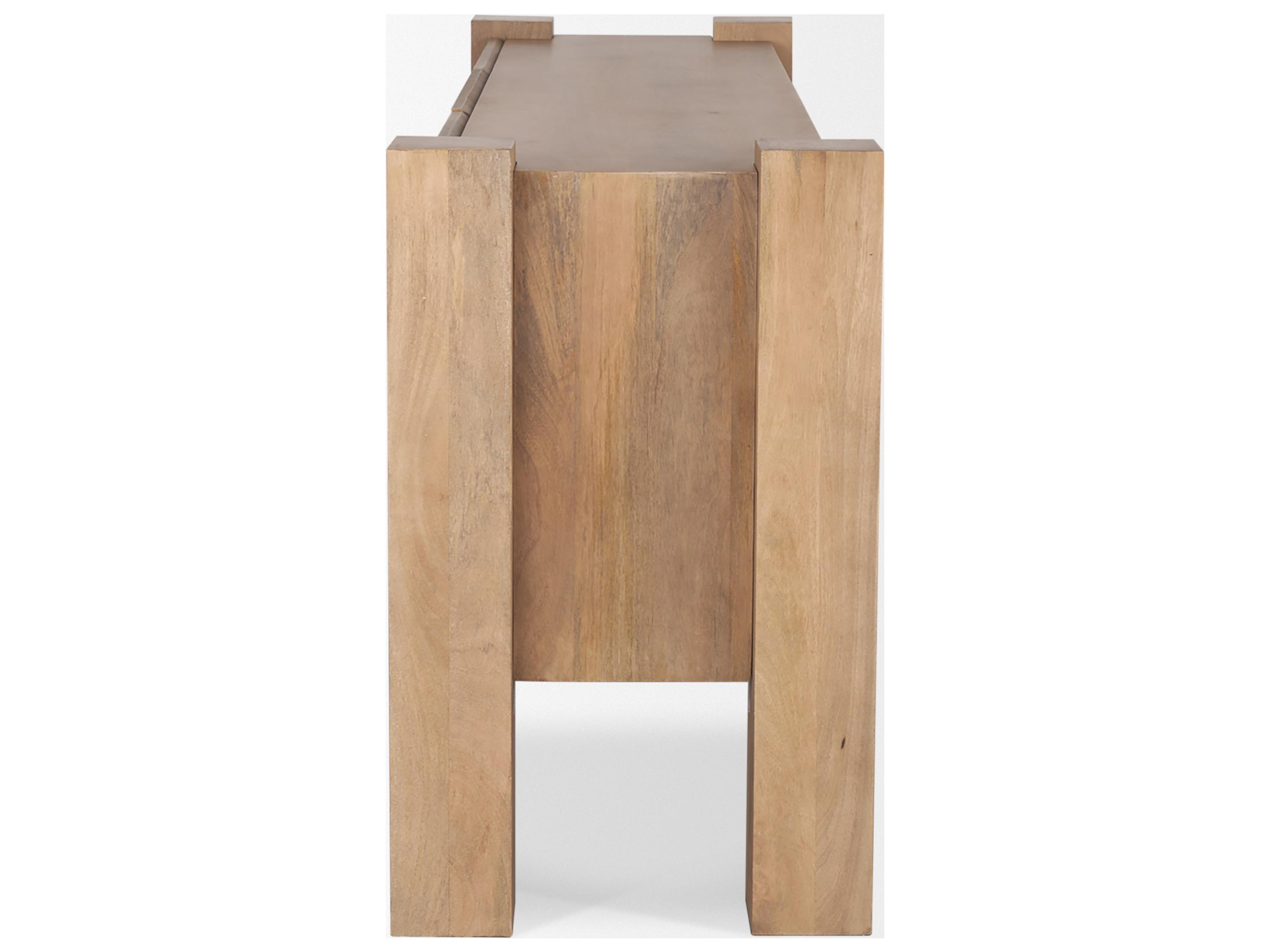 Mercana Beth Light Brown Wood w/ 3 Doors Sideboard