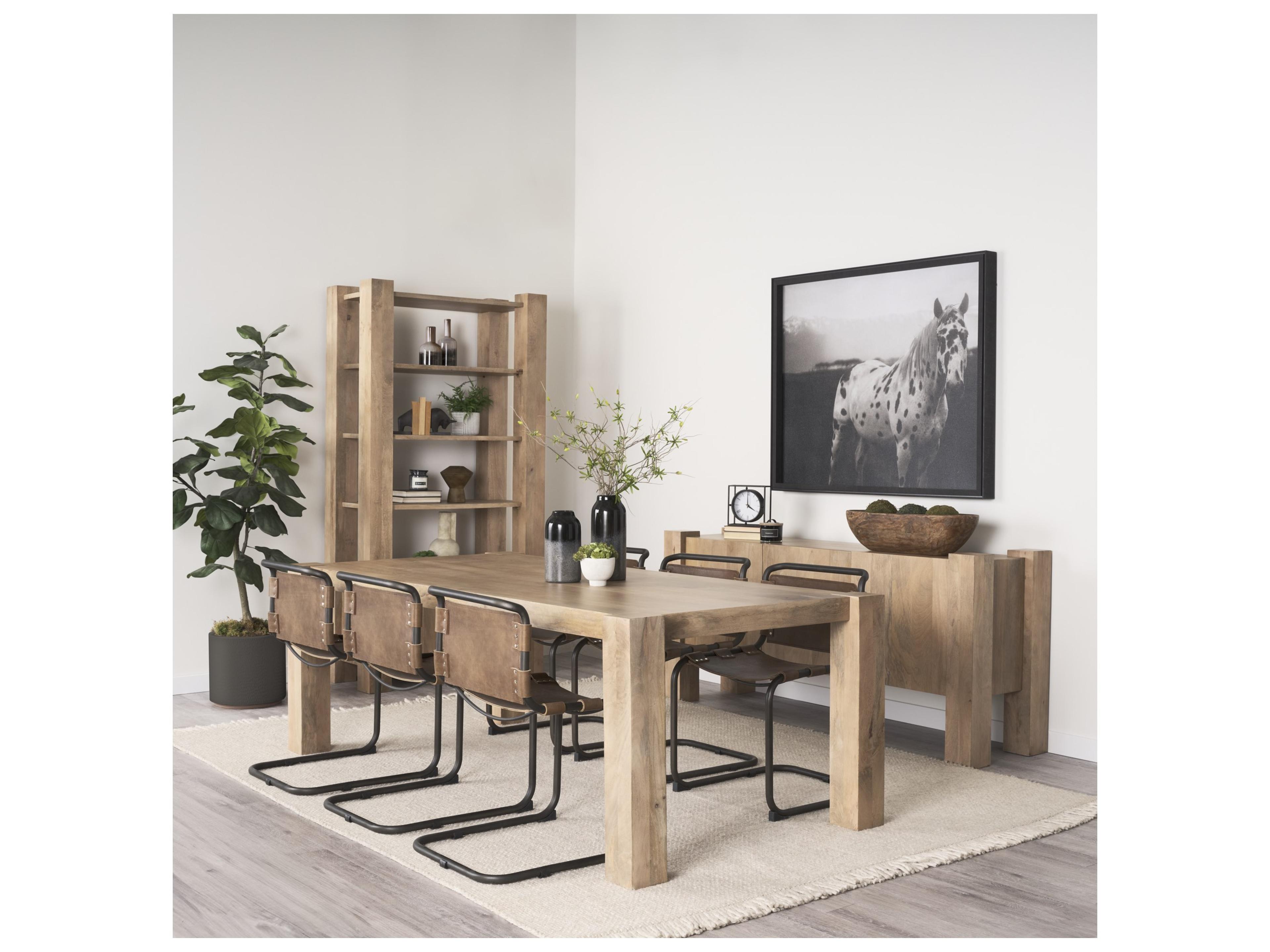 Mercana Beth Light Brown Wood Rectangular Dining Table