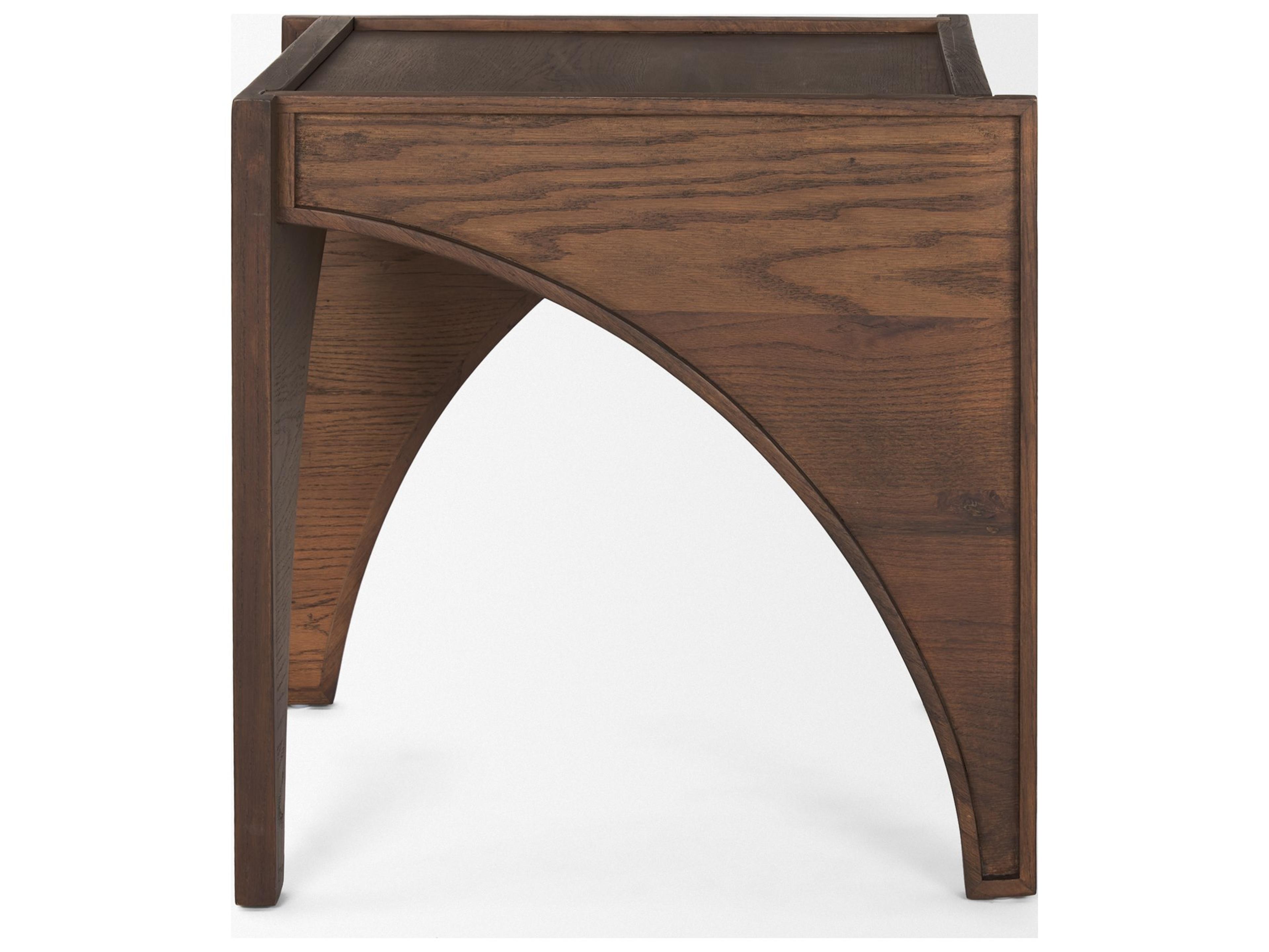 Mercana Laraya Medium Brown Wood w/ Arches End Table