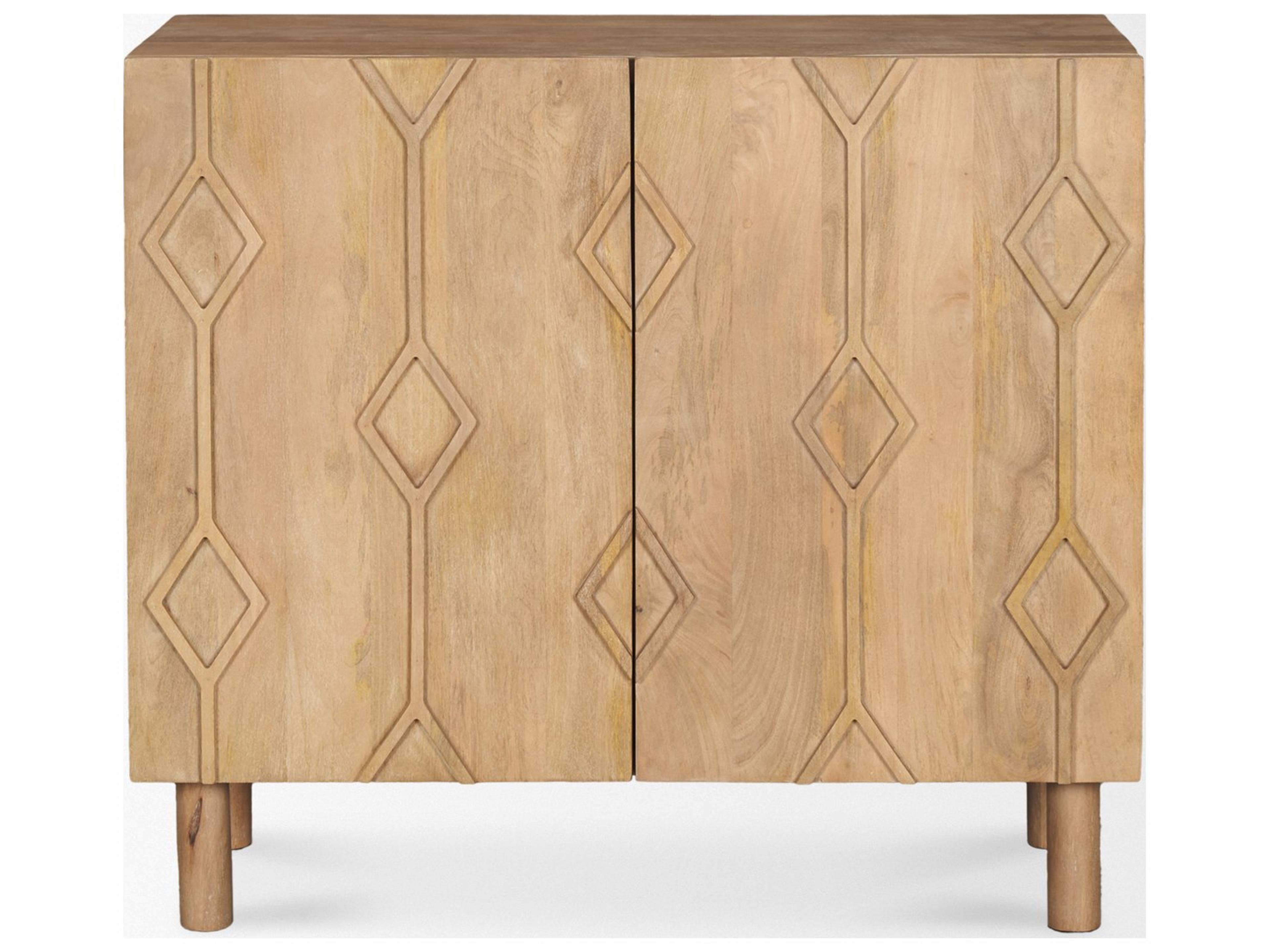 Mercana Heera Light Brown Diamond Motif w/ Shelf Accent Cabinet