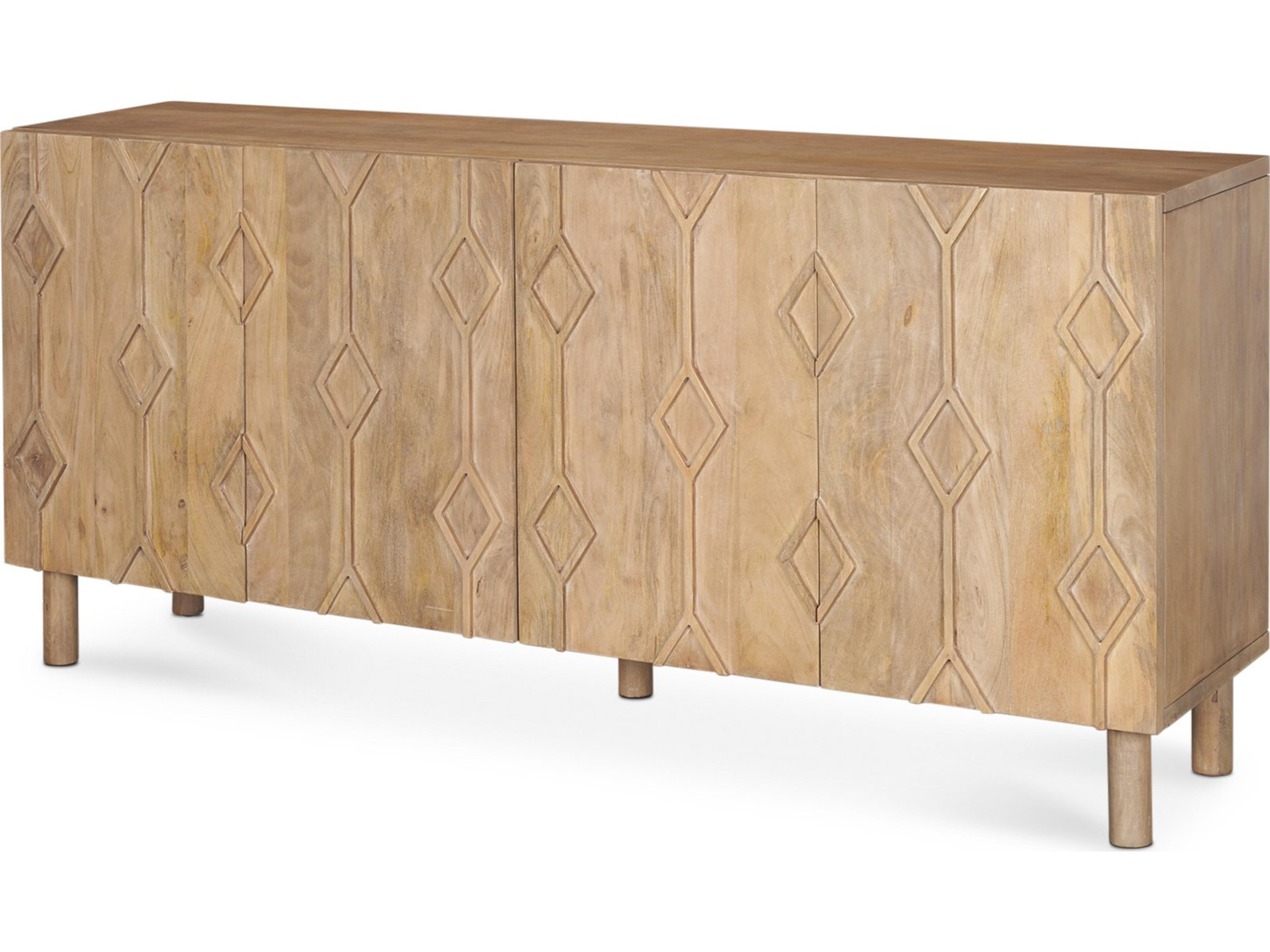 Heera Light Brown Diamond w/ Shelf Motif Sideboard