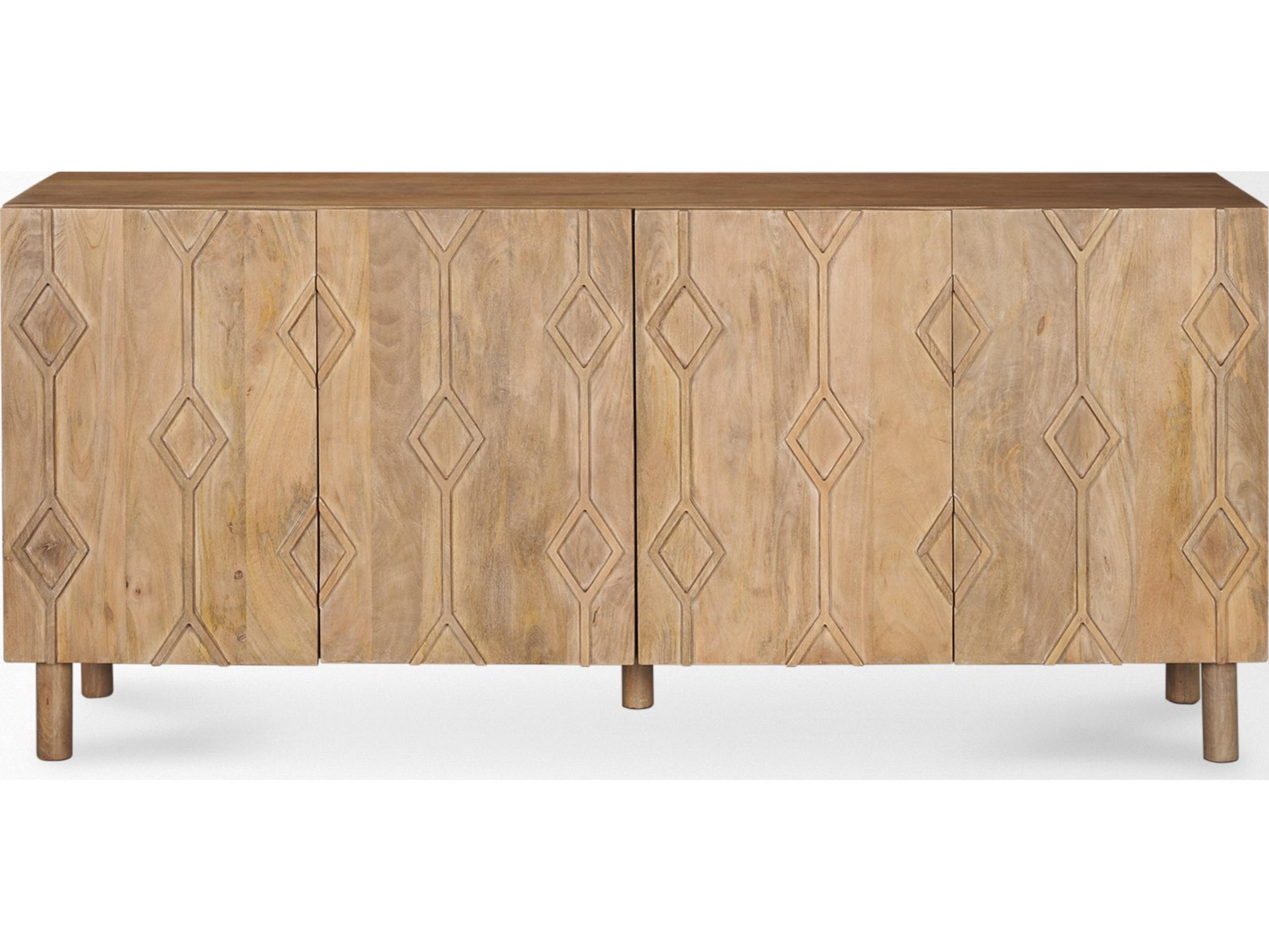 Mercana Heera Light Brown Diamond w/ Shelf Motif Sideboard
