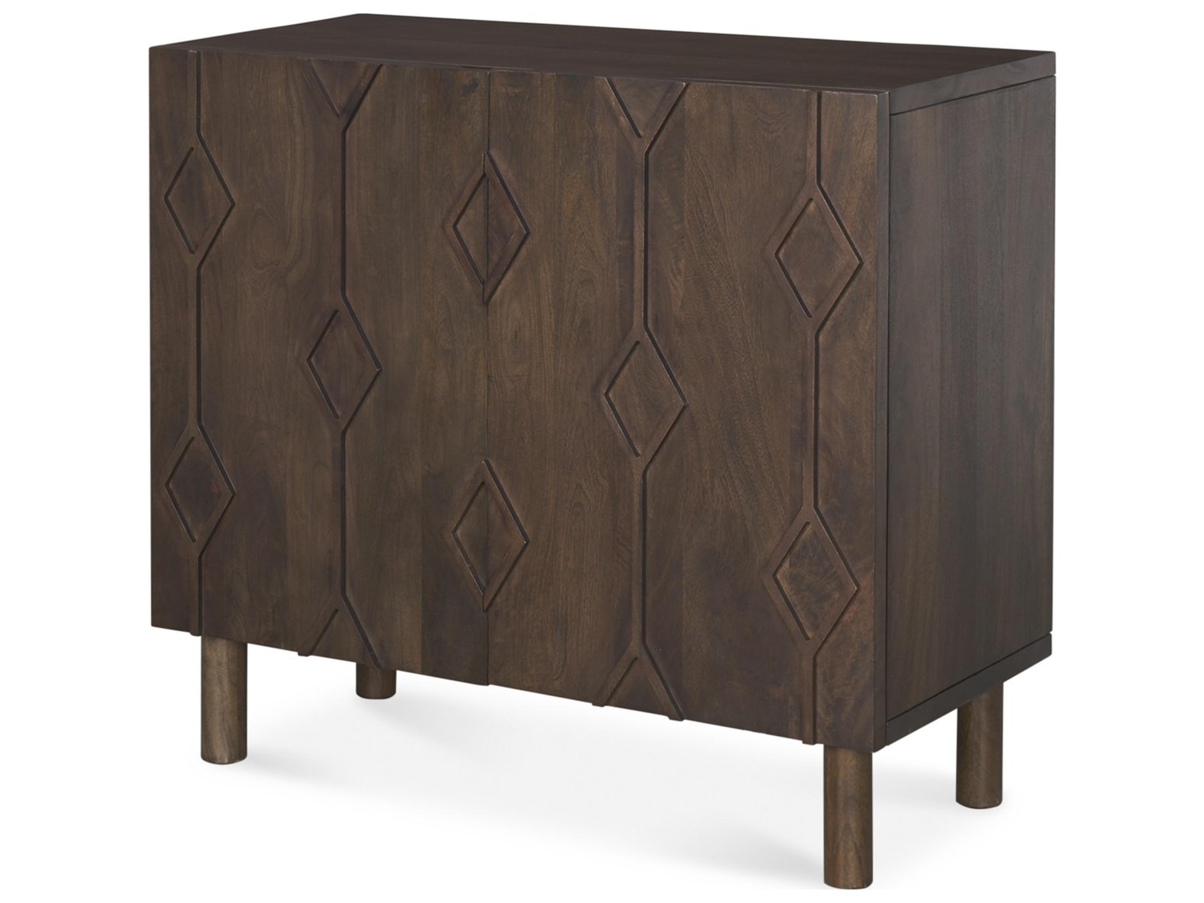 Heera Dark Brown Diamond Motif w/ Shelf Accent Cabinet