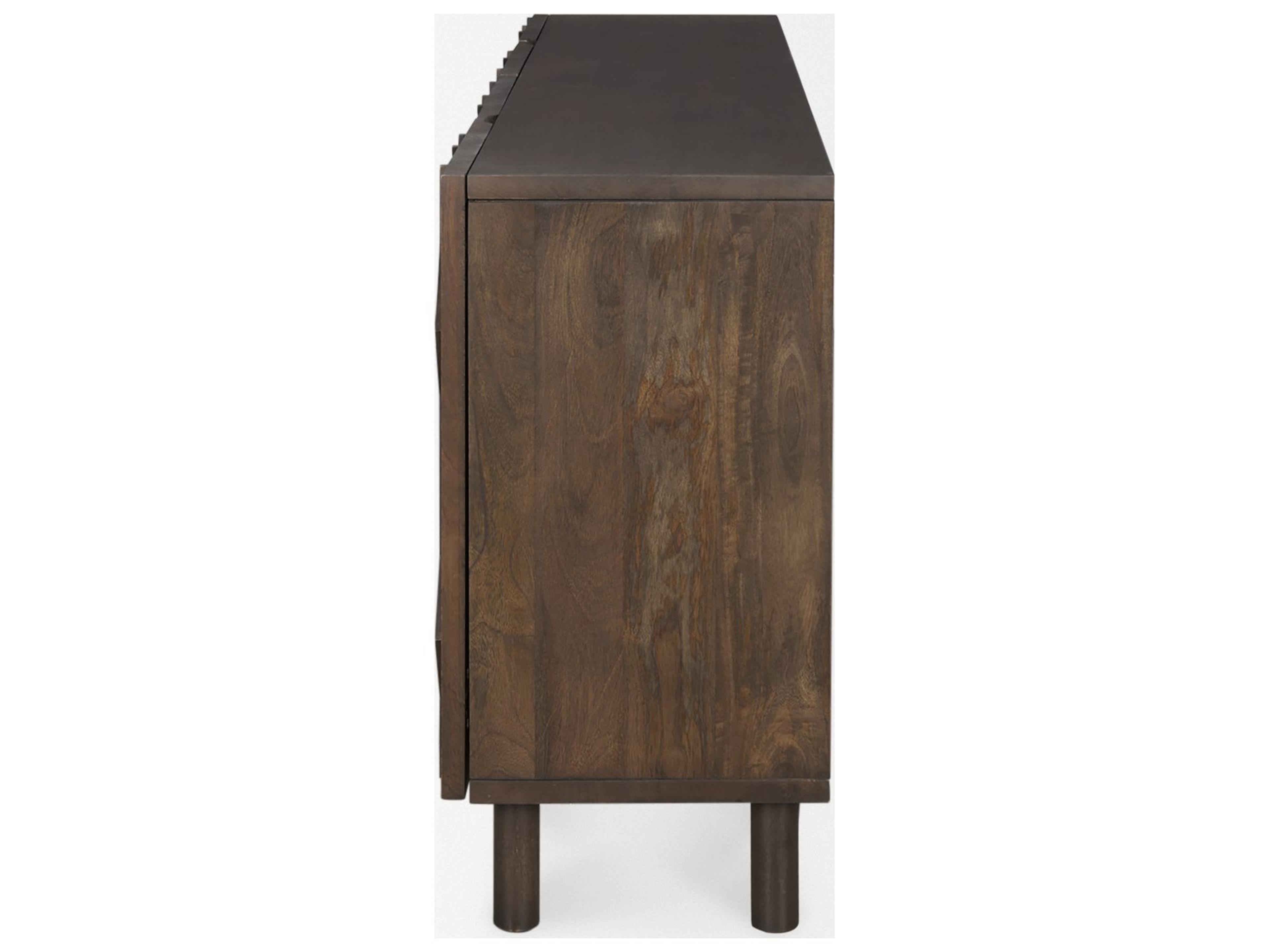 Mercana Heera Dark Brown Diamond Motif w/ Shelf Sideboard