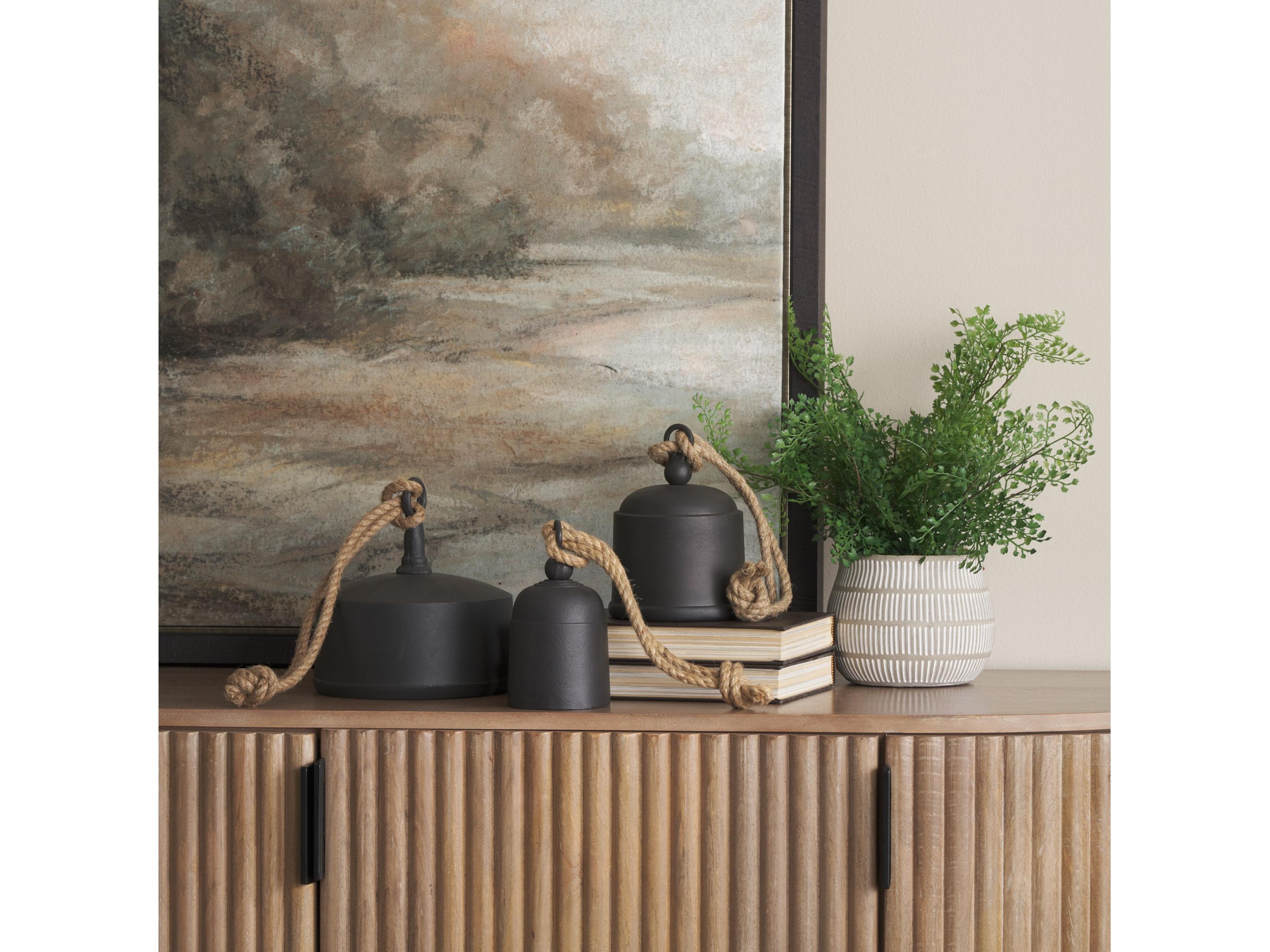 Mercana Quincy Large Matte Black Metal Decorative Bell Object