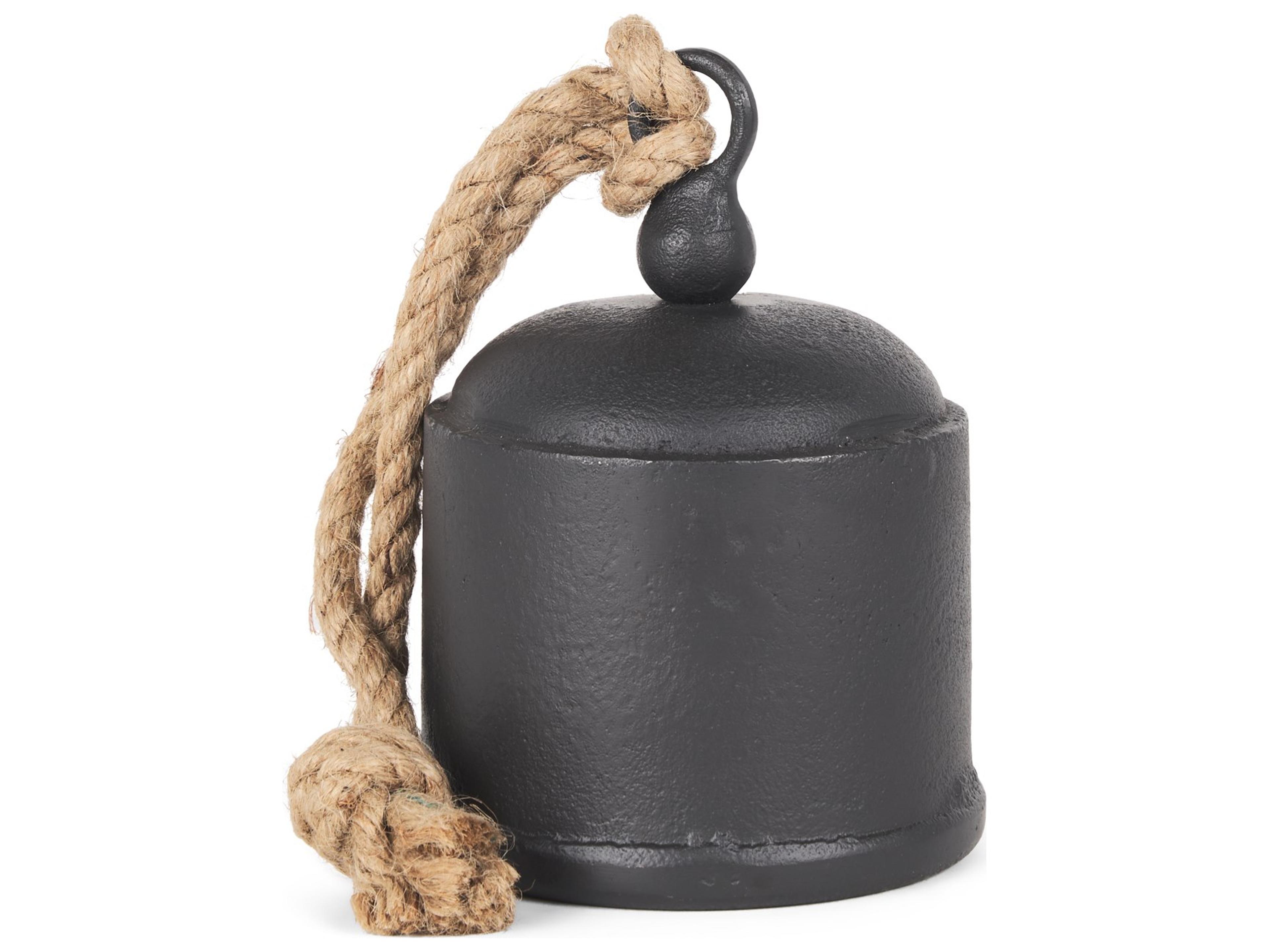 Quincy Medium Matte Black Metal Decorative Bell Object