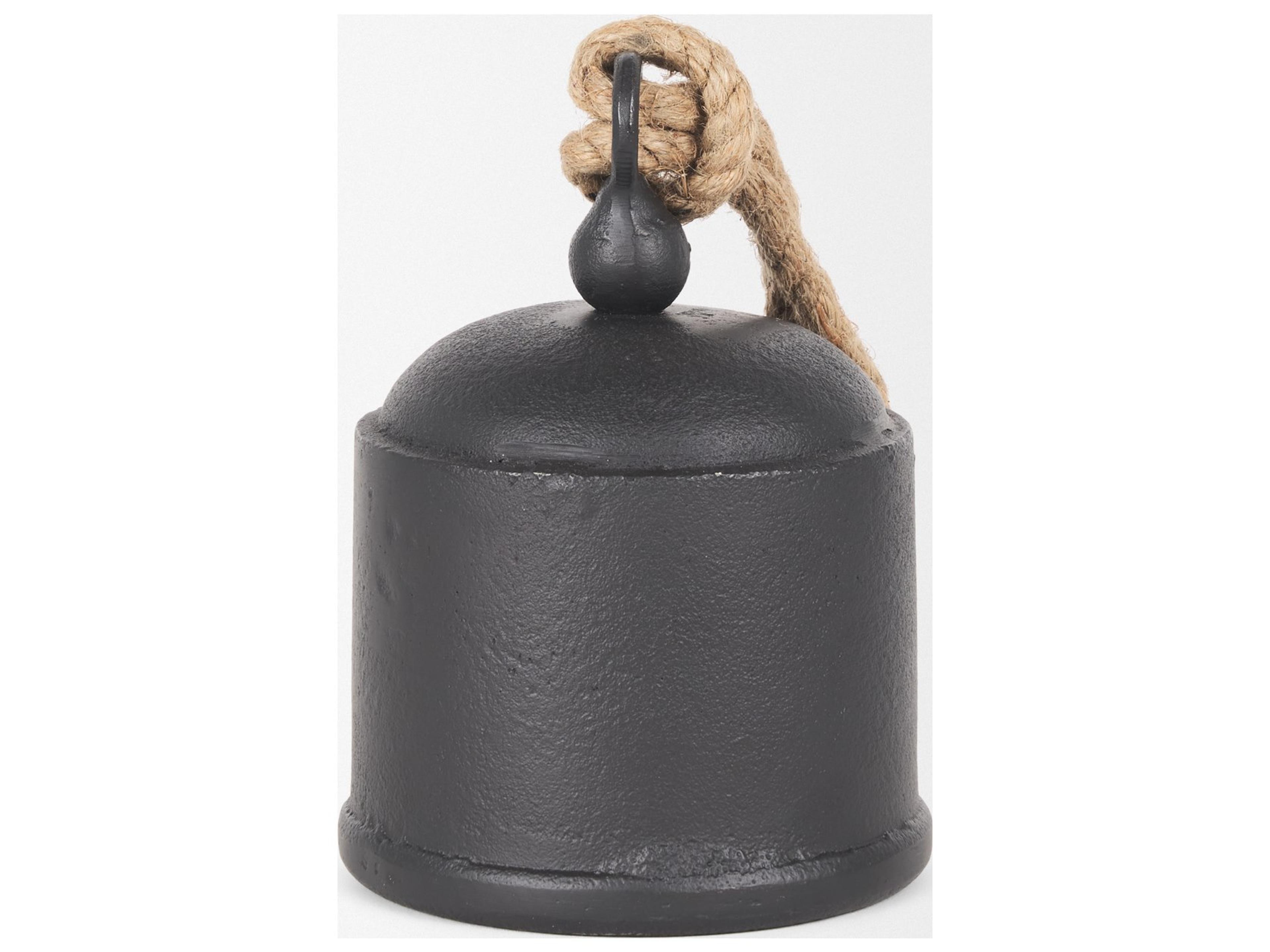 Mercana Quincy Medium Matte Black Metal Decorative Bell Object