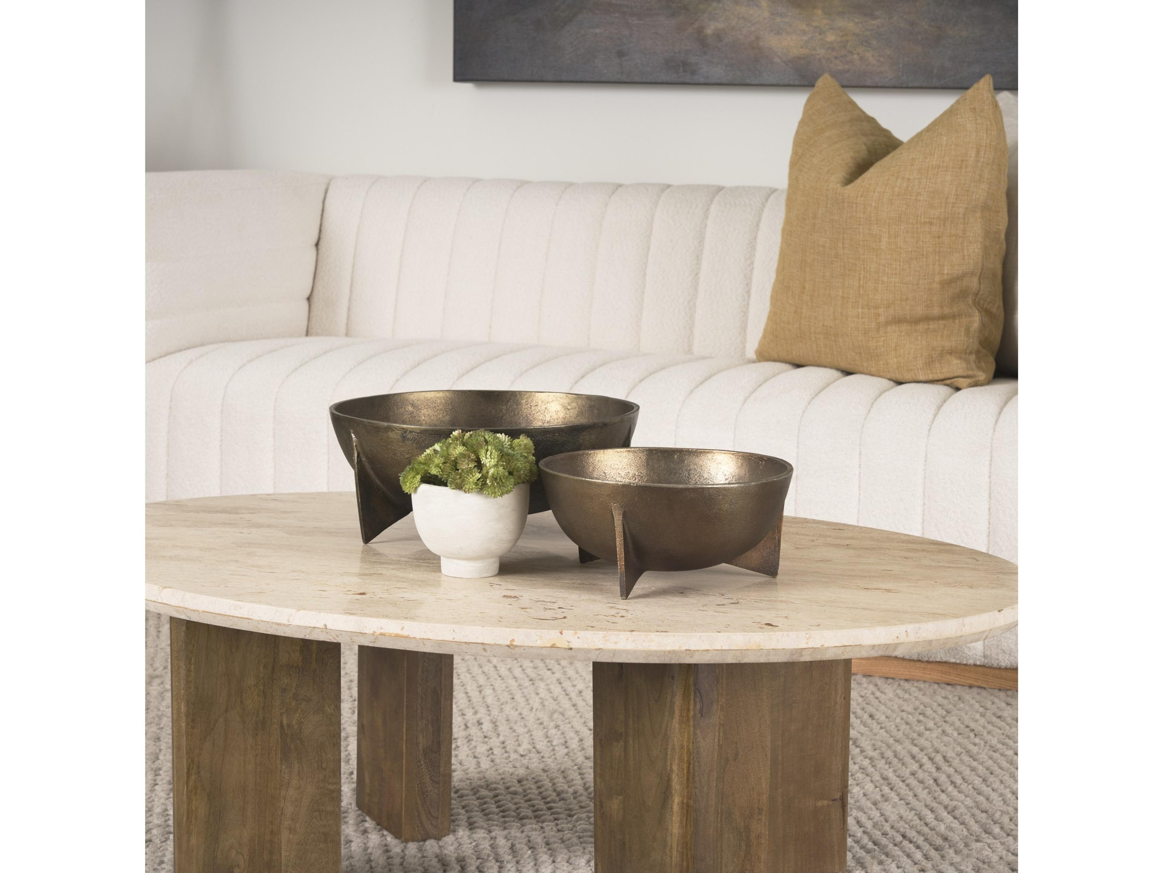 Mercana Quita Large Gold Metal Decorative Bowls (Set of 2)