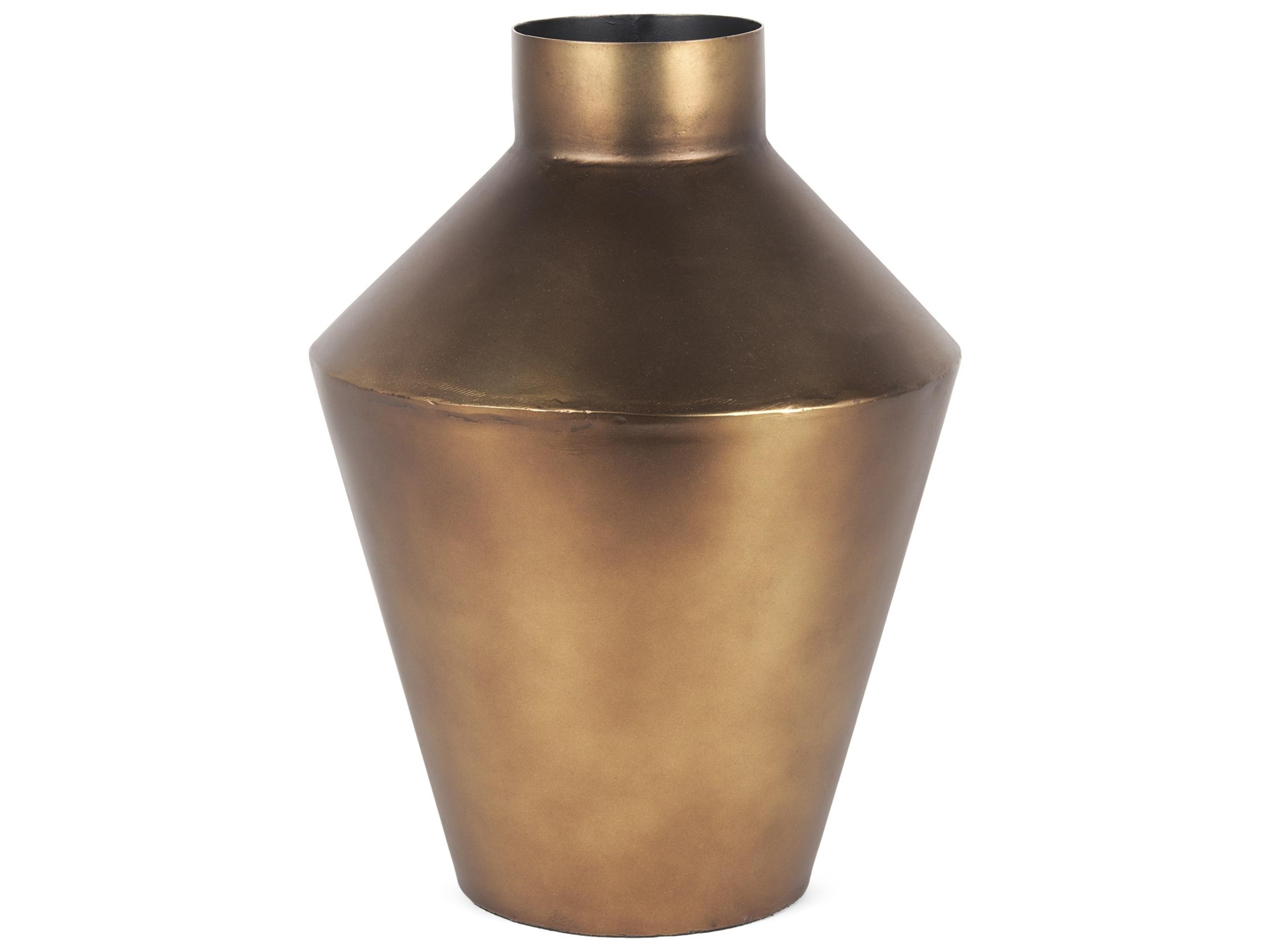 Perrin Small Brushed Gold Metal Decorative Vase