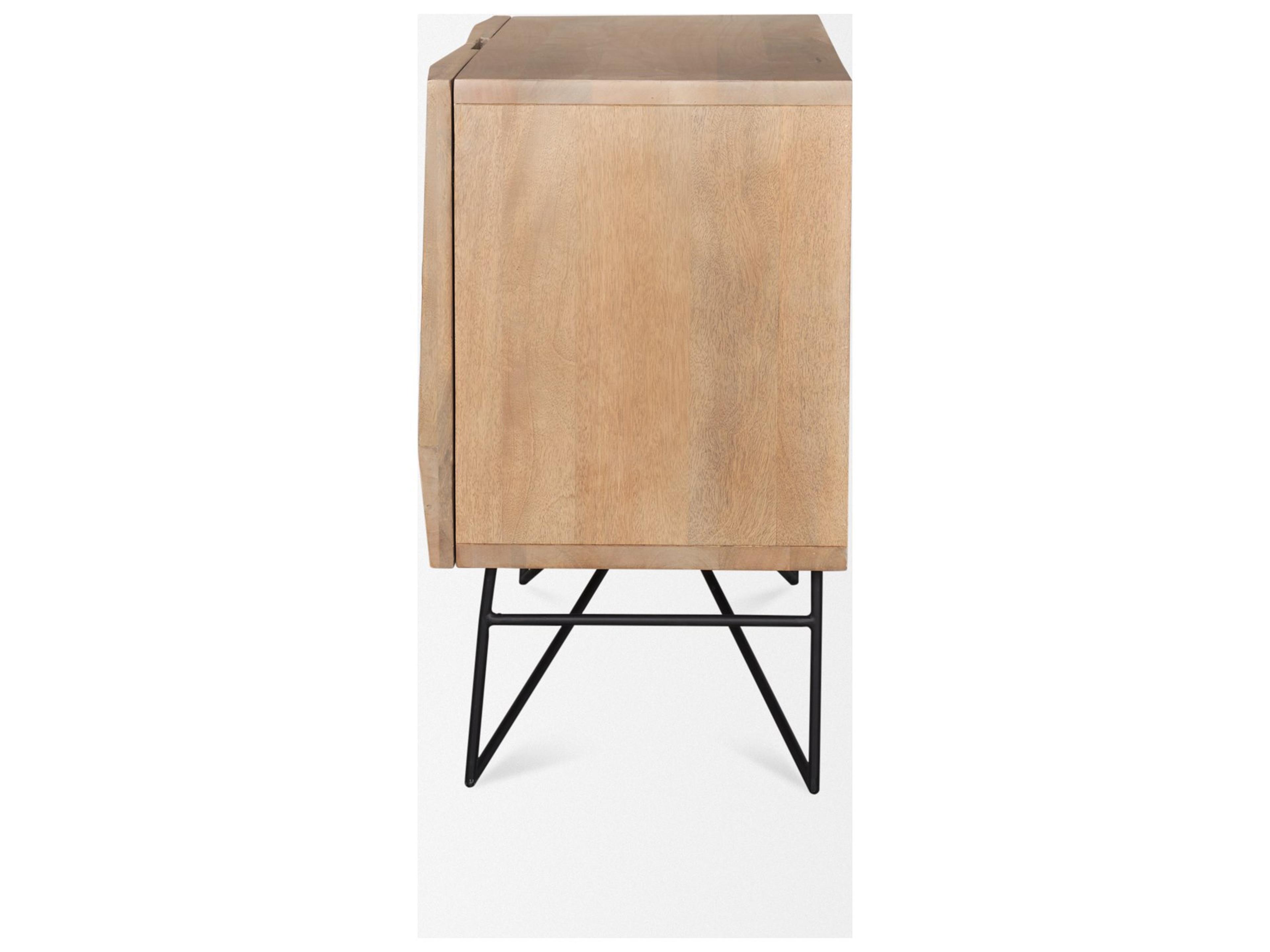 Mercana Darwin Light Brown Wooden 2 Door w/ 2 Shelves Accent Cabinet