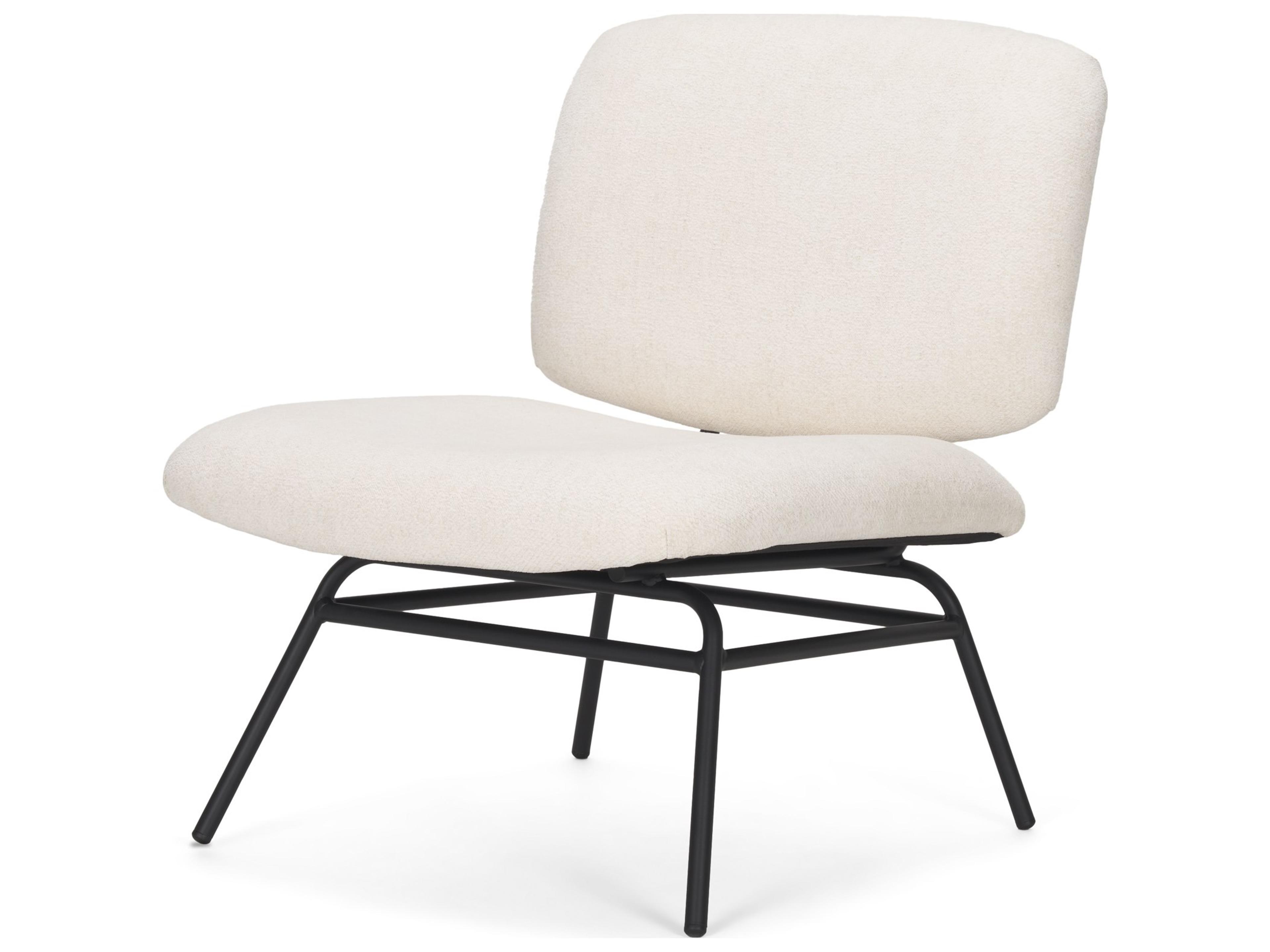 Nora Cream Fabric w/ Matte Black Metal Legs Accent Chair