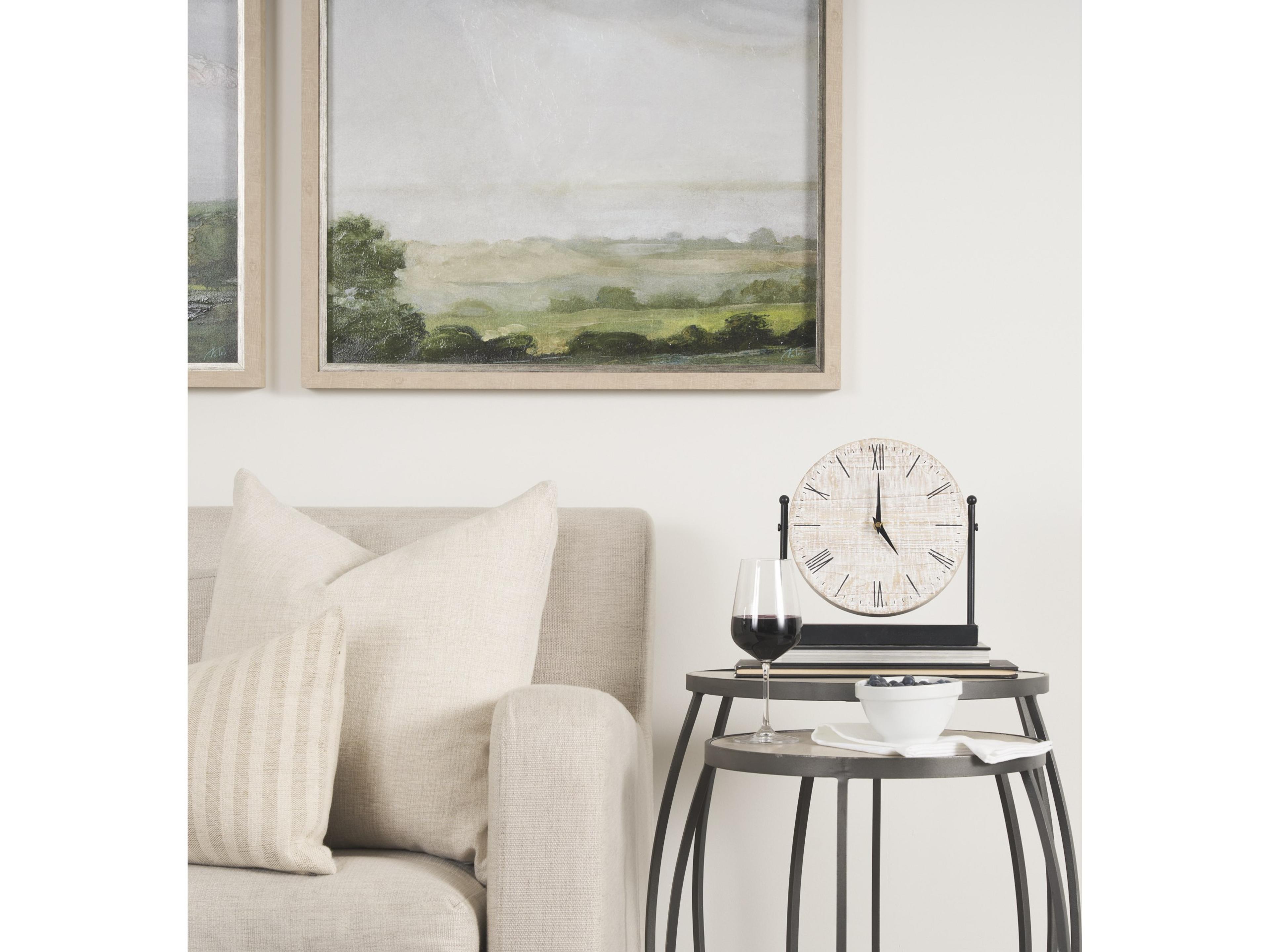 Mercana Raja Matte Black Metal w/ Wood Table Clock