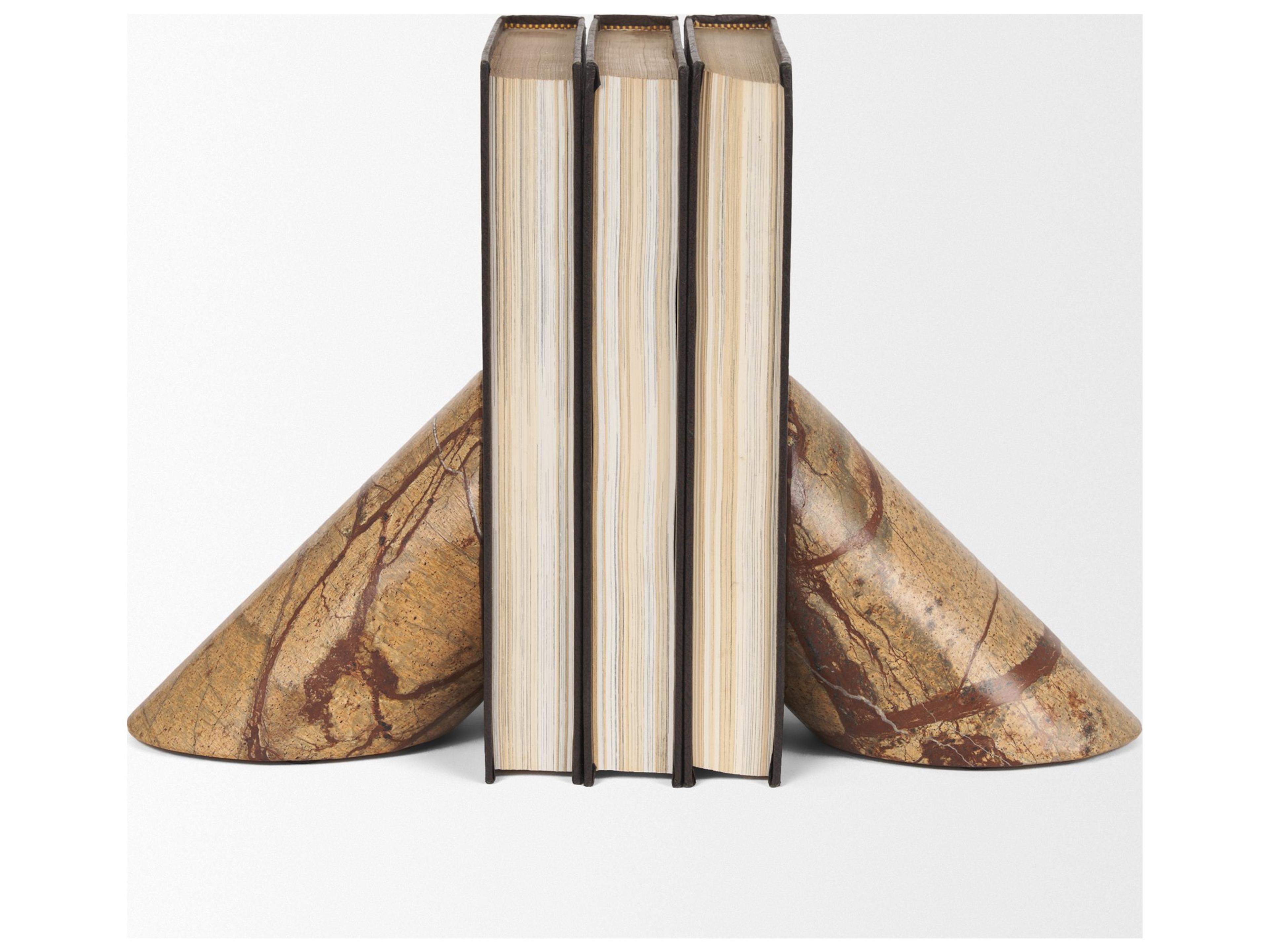 Mercana Rahima Brown Forest Marble Angled Bookends