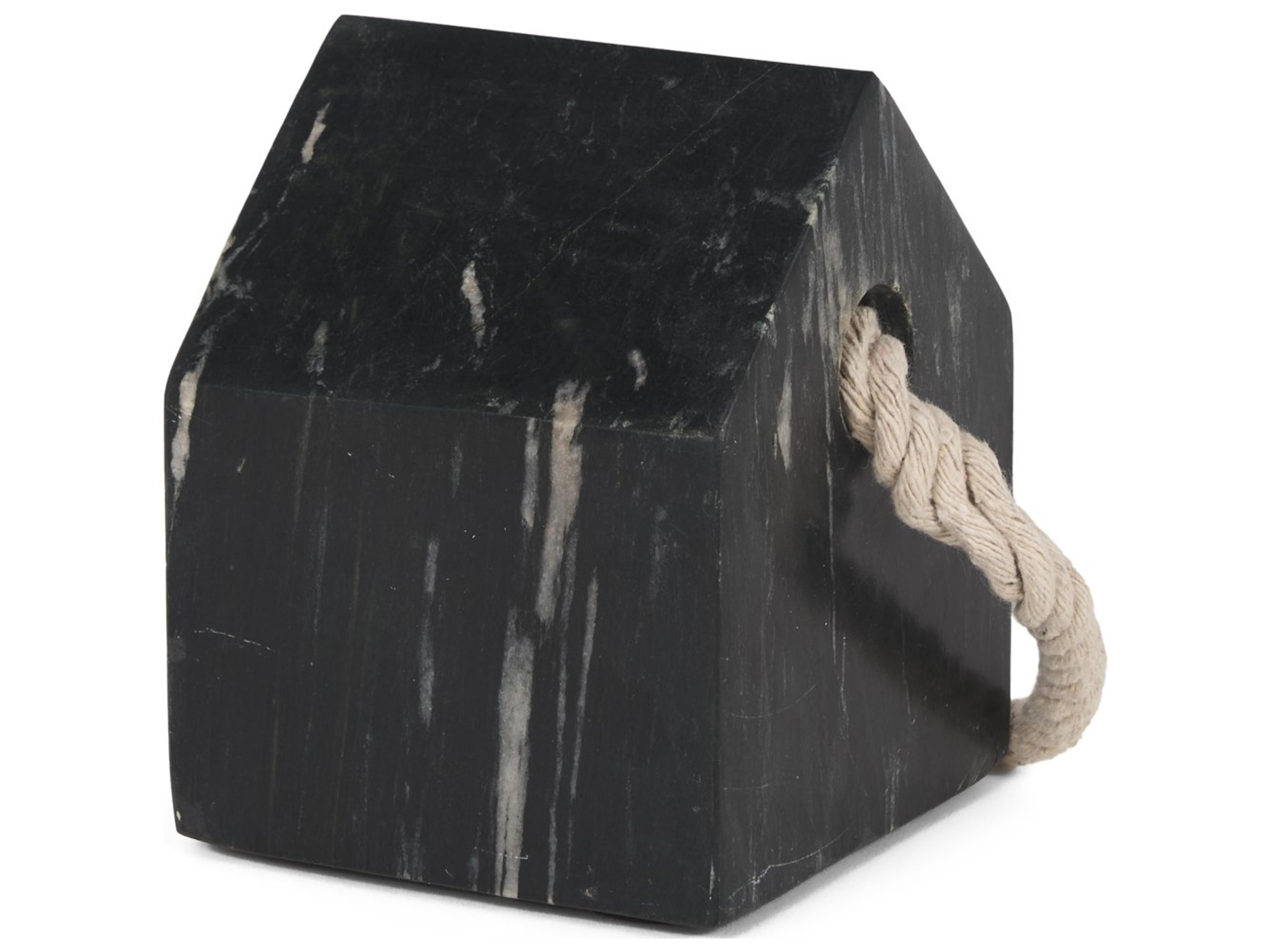 Raena Black Marble House Door Stopper