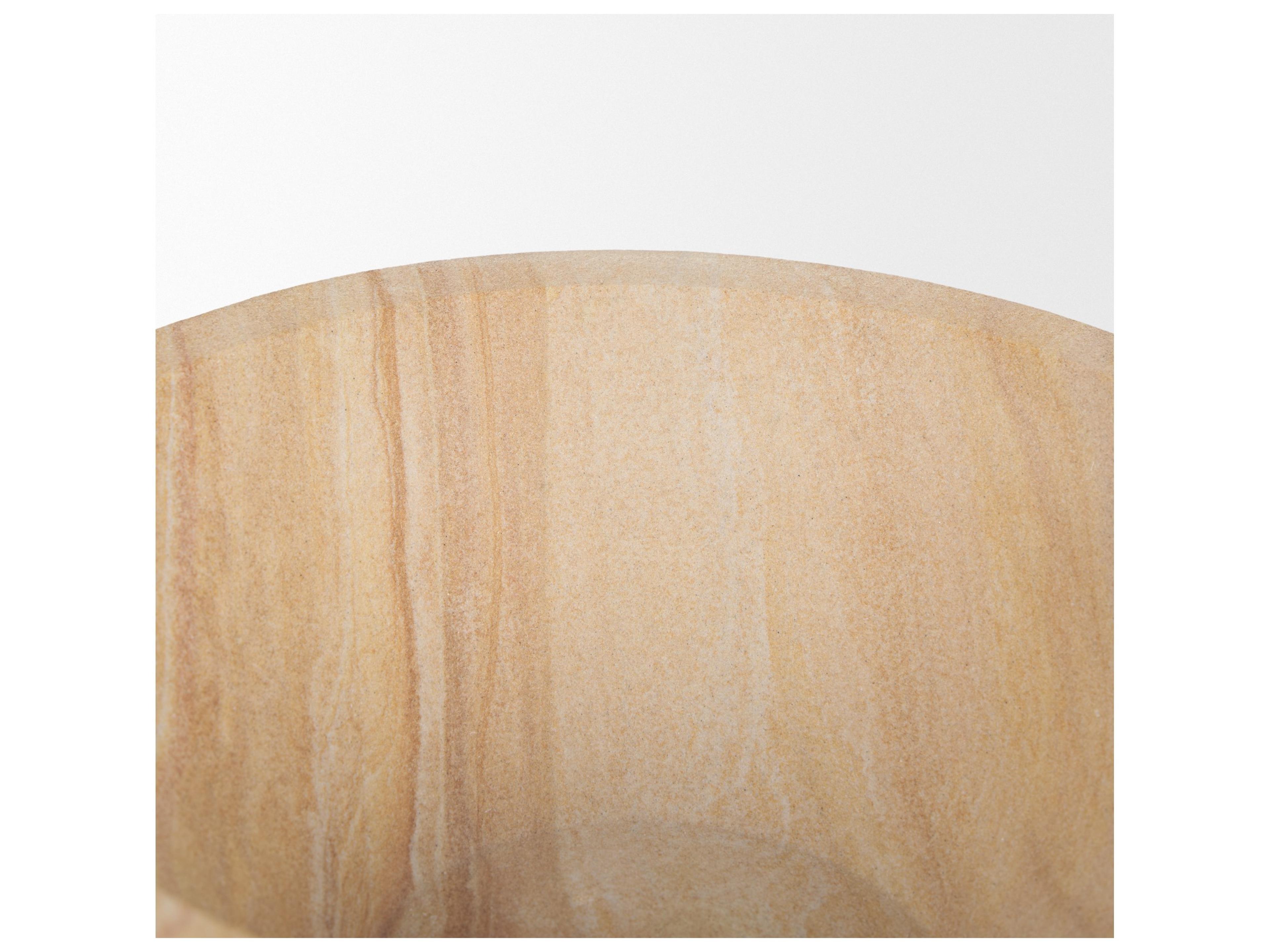 Mercana Ramira Beige Sandstone Decorative Pedestal Bowl