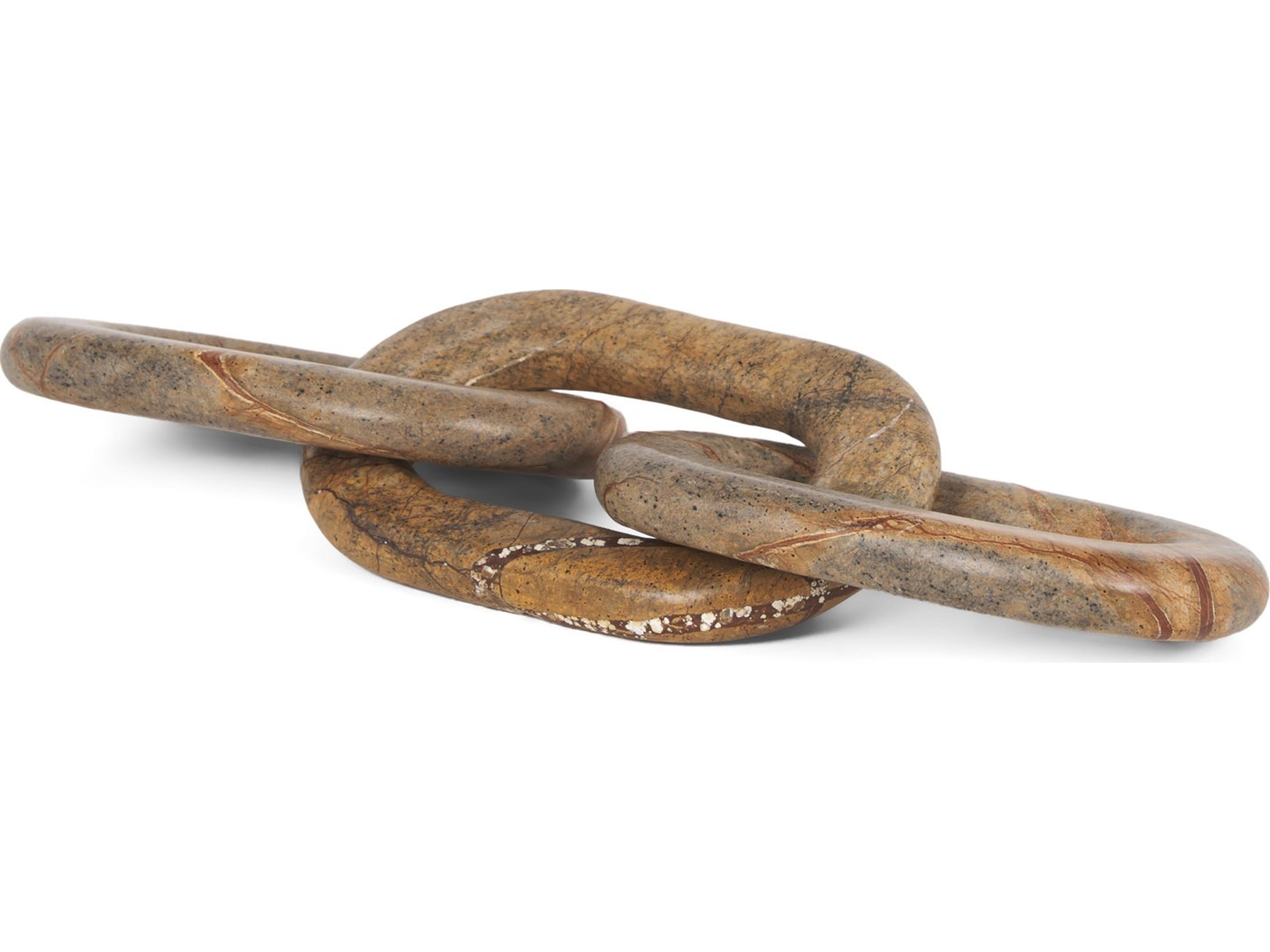 Reinir Red-Brown Marble Chain Link Decorative Object