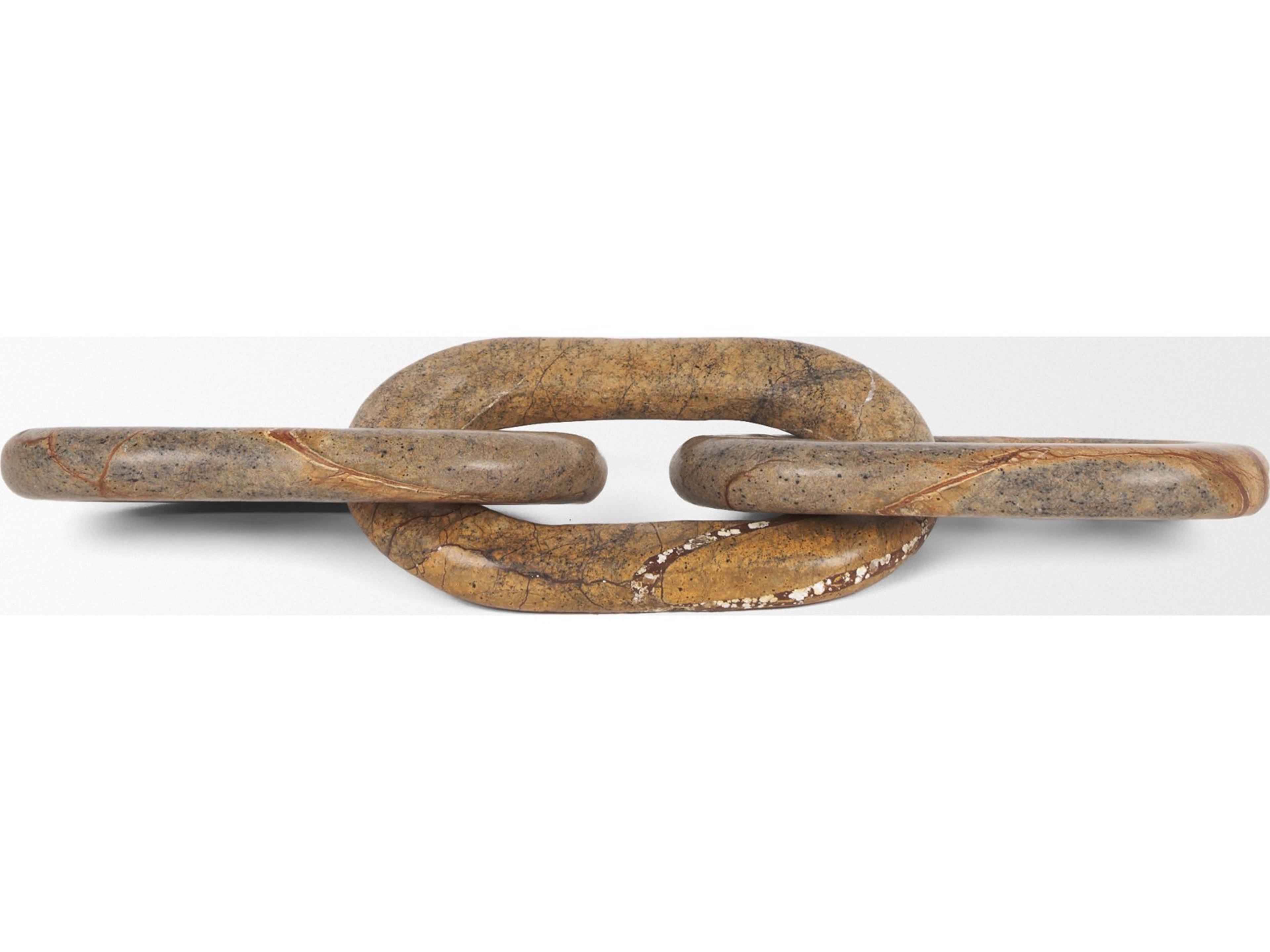 Mercana Reinir Red-Brown Marble Chain Link Decorative Object