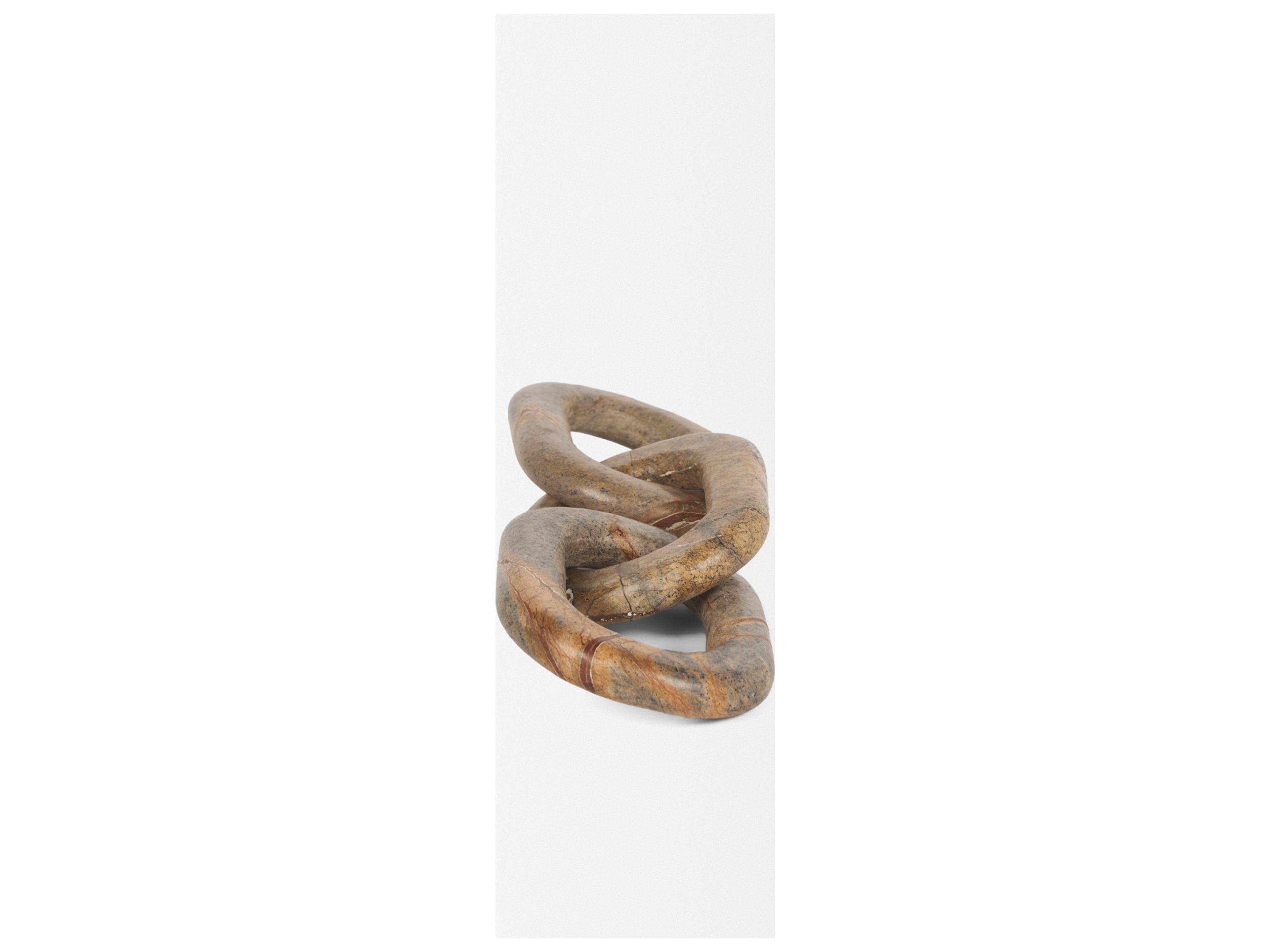 Mercana Reinir Red-Brown Marble Chain Link Decorative Object